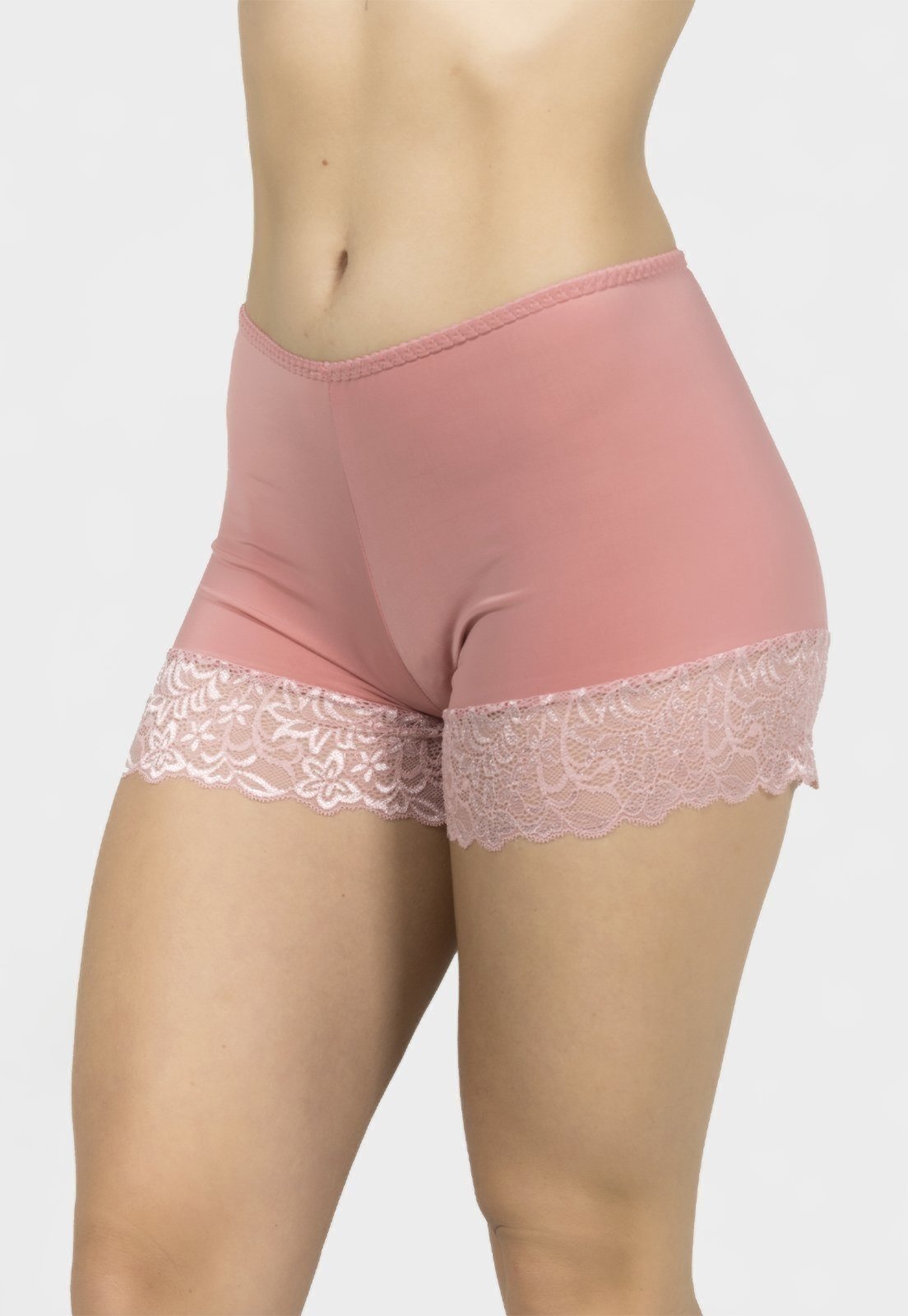 Short com Renda Serra e Mar Modas Lingerie Anágua Rosa