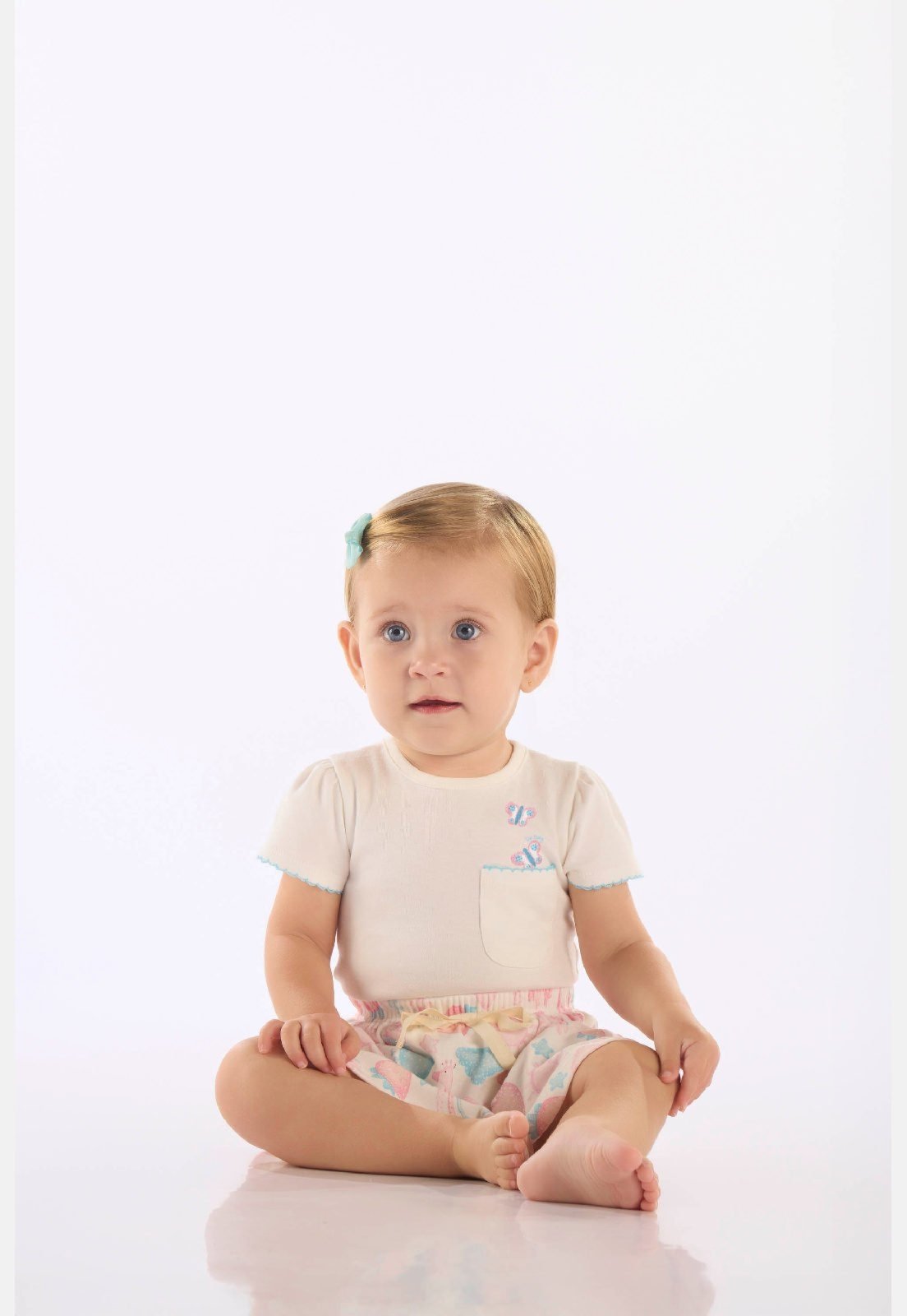 Vista 2 Infantil - Conjunto Body Saia Suedine Up Baby branco Up Baby branco