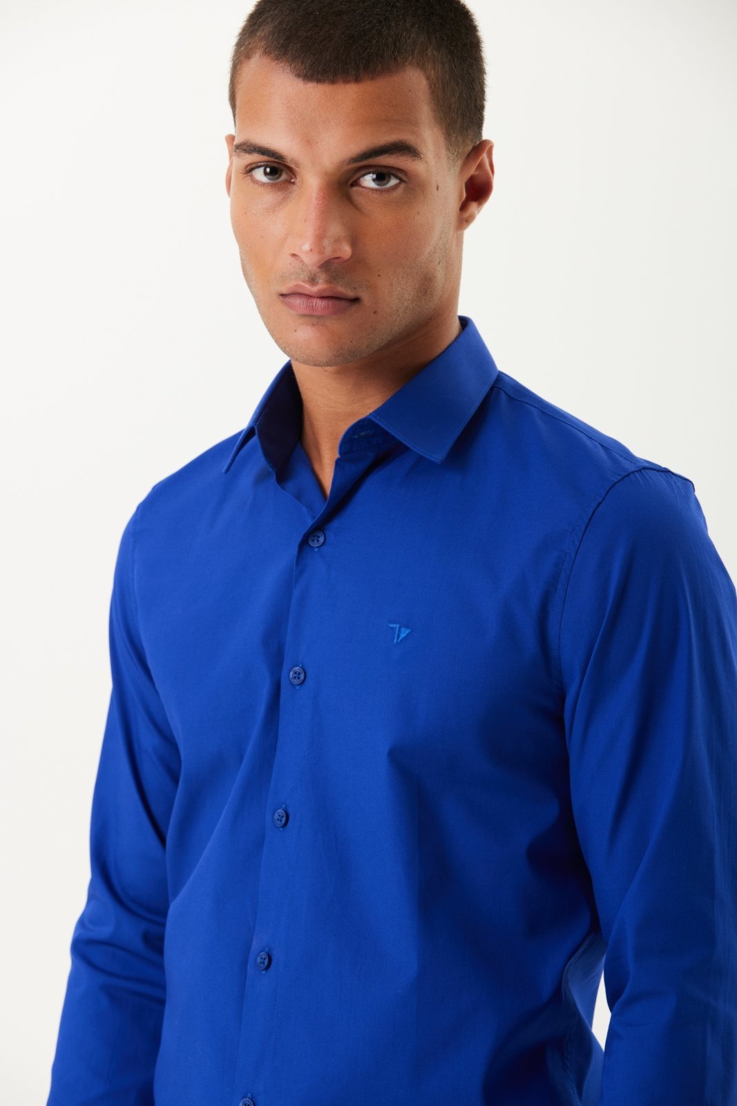 Camisa Traymon Manga Longa Slim Azul