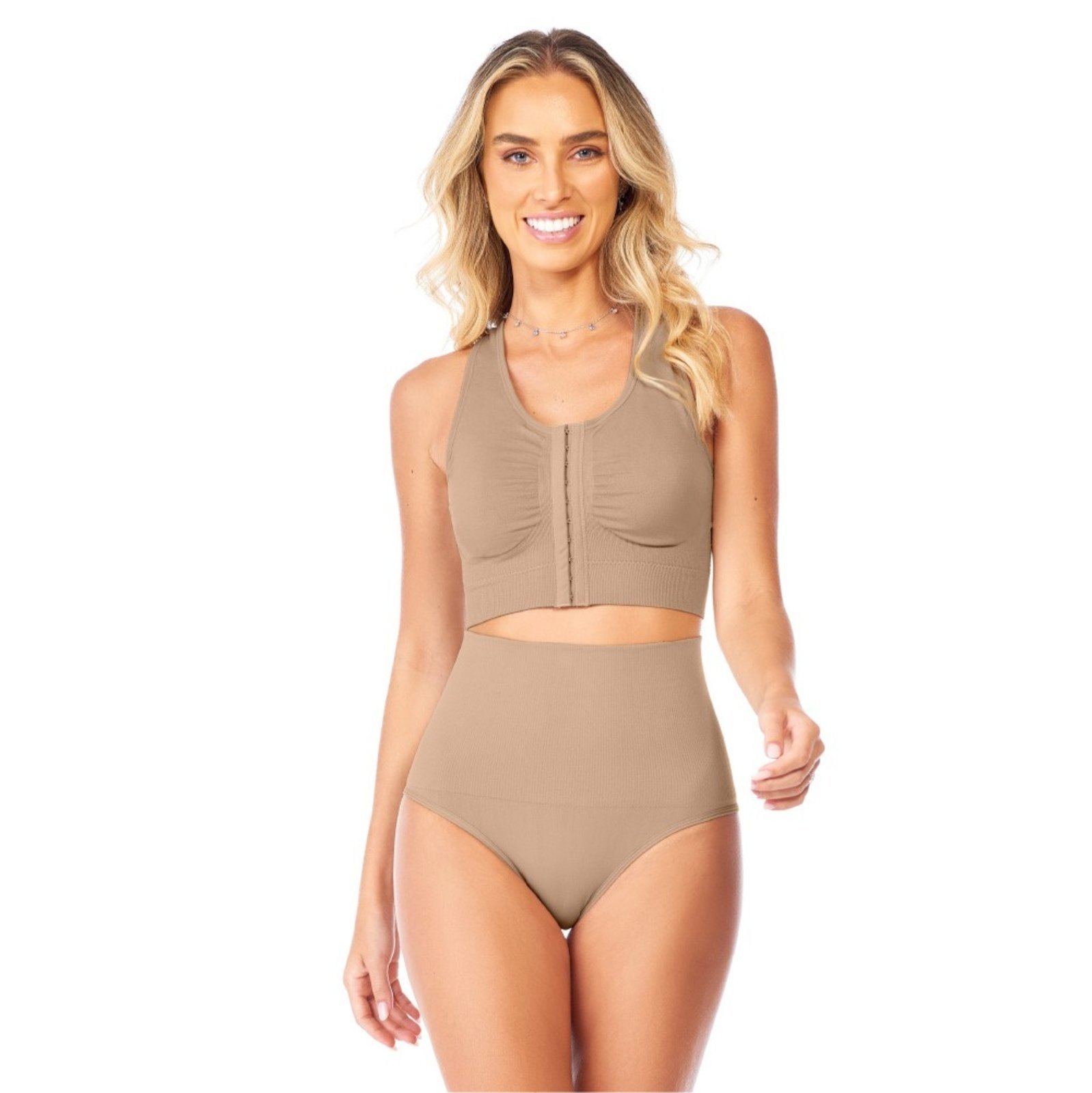 Calcinha Tanga Modeladora Sem Costura Bege