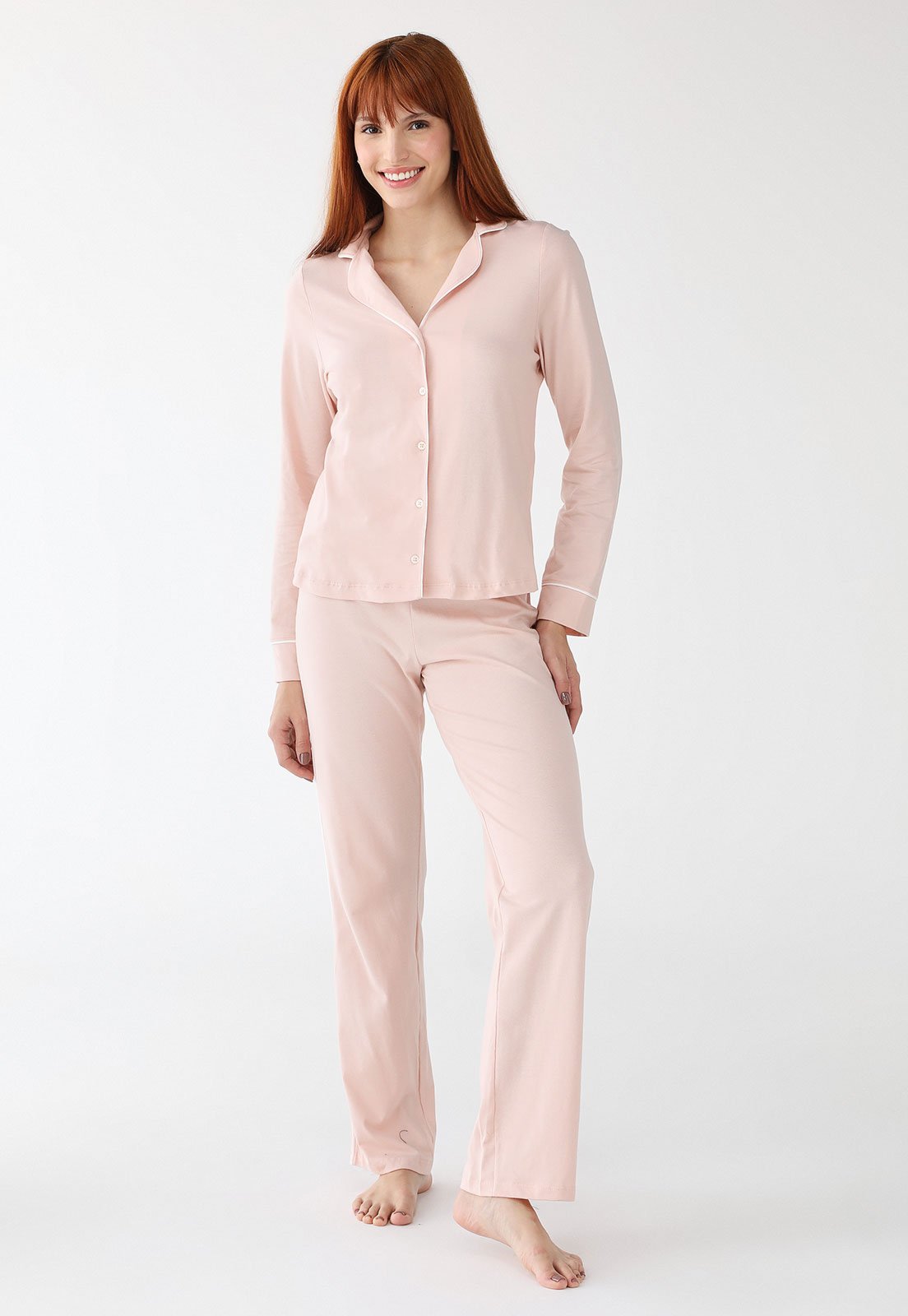 Conjunto de Pijama Hering Longo Americano Rosa
