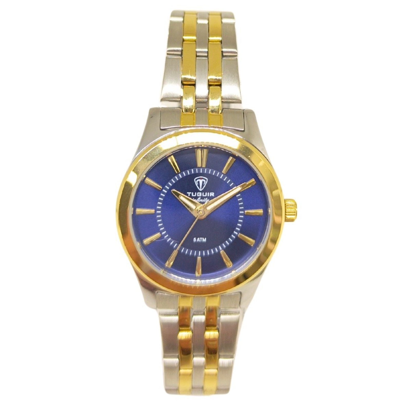 Relógio Feminino de Aço Tuguir Analógico Infinity 2462H Prata e Azul