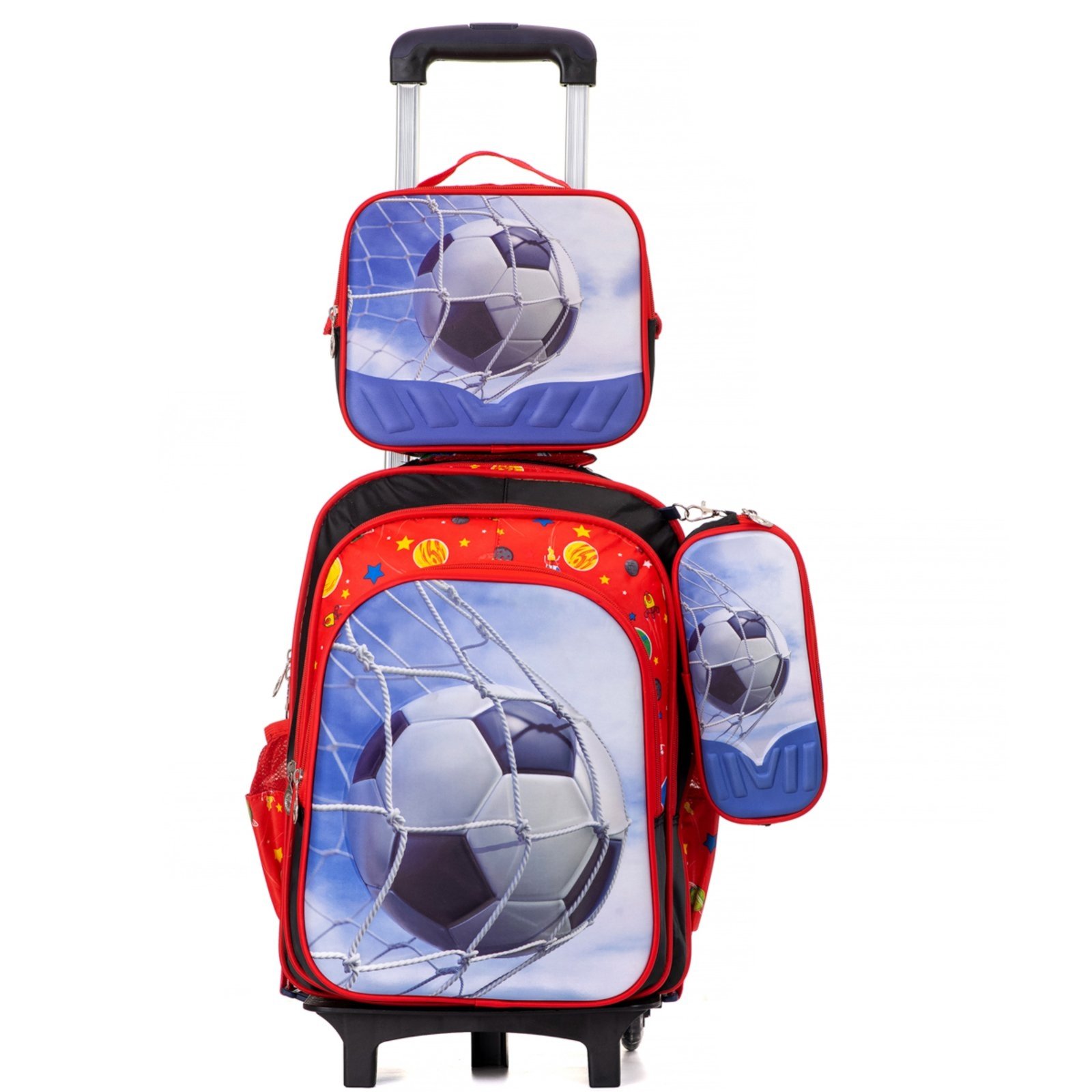 Infantil - Mochila De Rodinha Escolar Menino Menina Kit Lancheira Estojo
