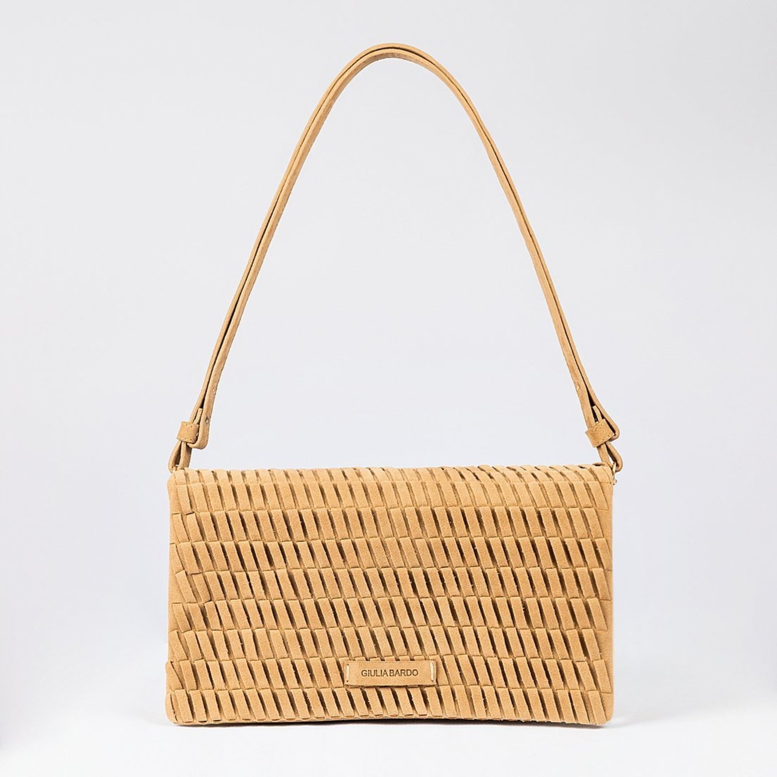 Bolsa Shoulder Bag Anne Camurça Trançada Média Tiracolo de Ombro e Clutch Giulia Bardo Bege