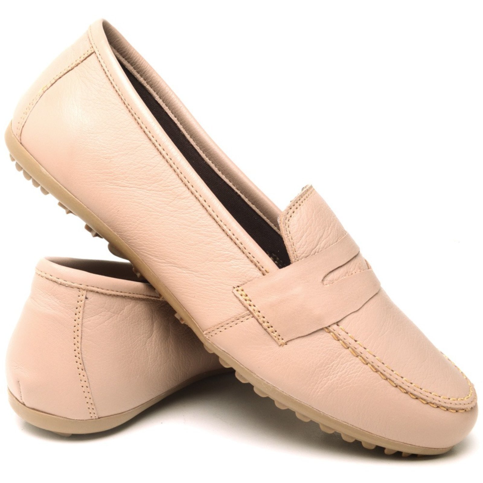 Vista 2 Mocassim Giulia Capri - Couro - Coleção 2025 - Cod200 nude/rosa/rosê nude nude/rosa/rosê nude