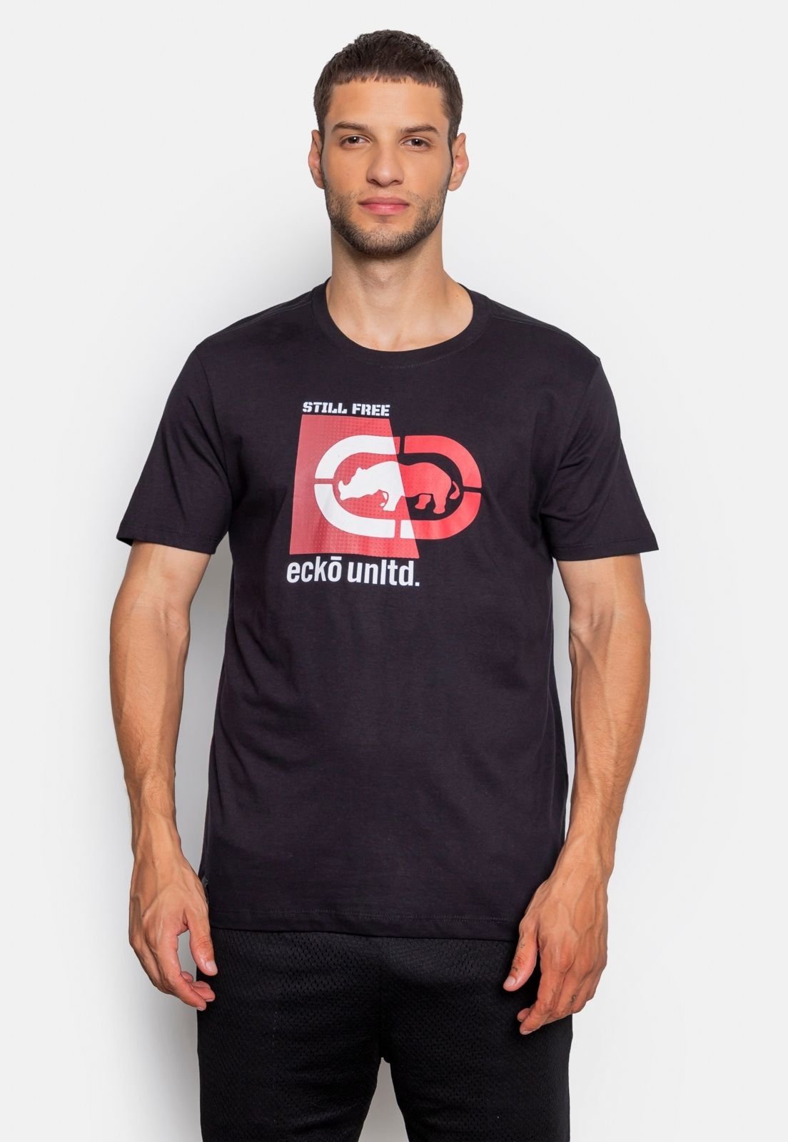 Camiseta Ecko Estampada Chat Preta