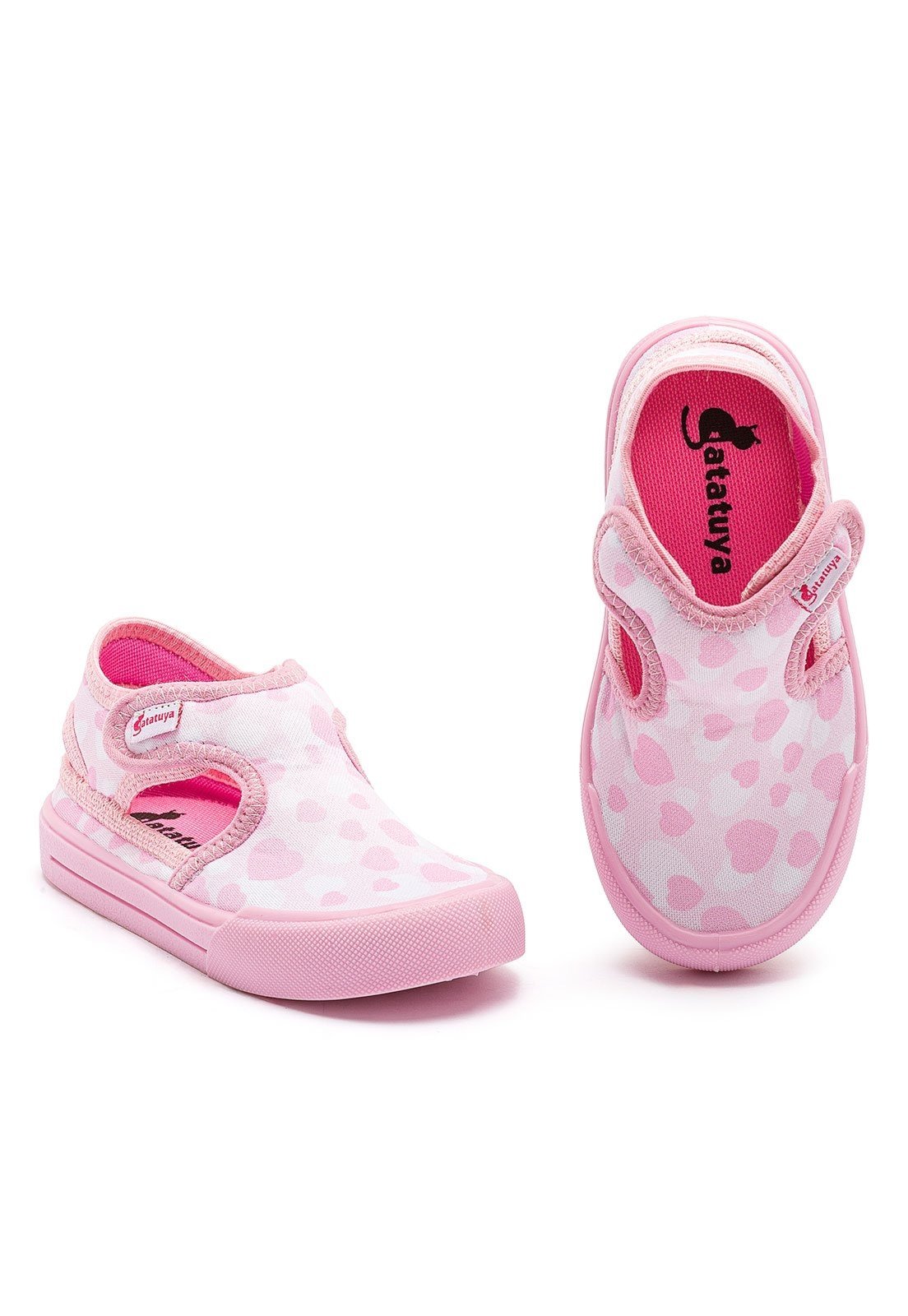 Infantil - Sandália Papete Menina Confortável Escolar Antiderrapante Rosa Coração MzKid