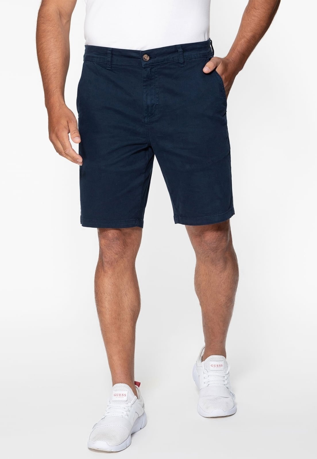 Bermuda Guess Chino Azul Escuro