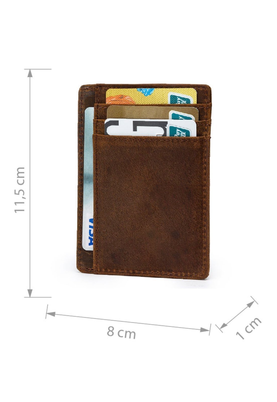 Vista 3 Carteira de Bolso Slim Cartão Masculina Para Cnh Nota Crossgear marrom Crossgear marrom
