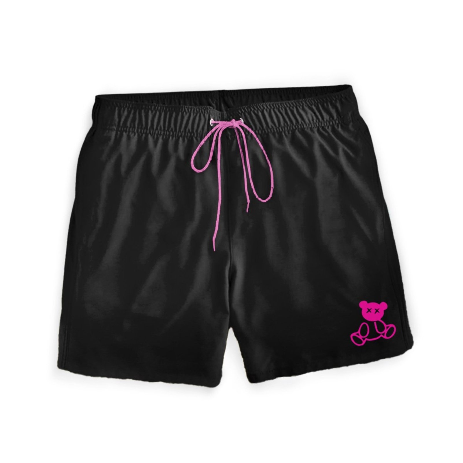Short Bermuda Lisa Tactel Ursinho Carinhoso Com Bolsos Moda Praia Verão Amor Love Fofo