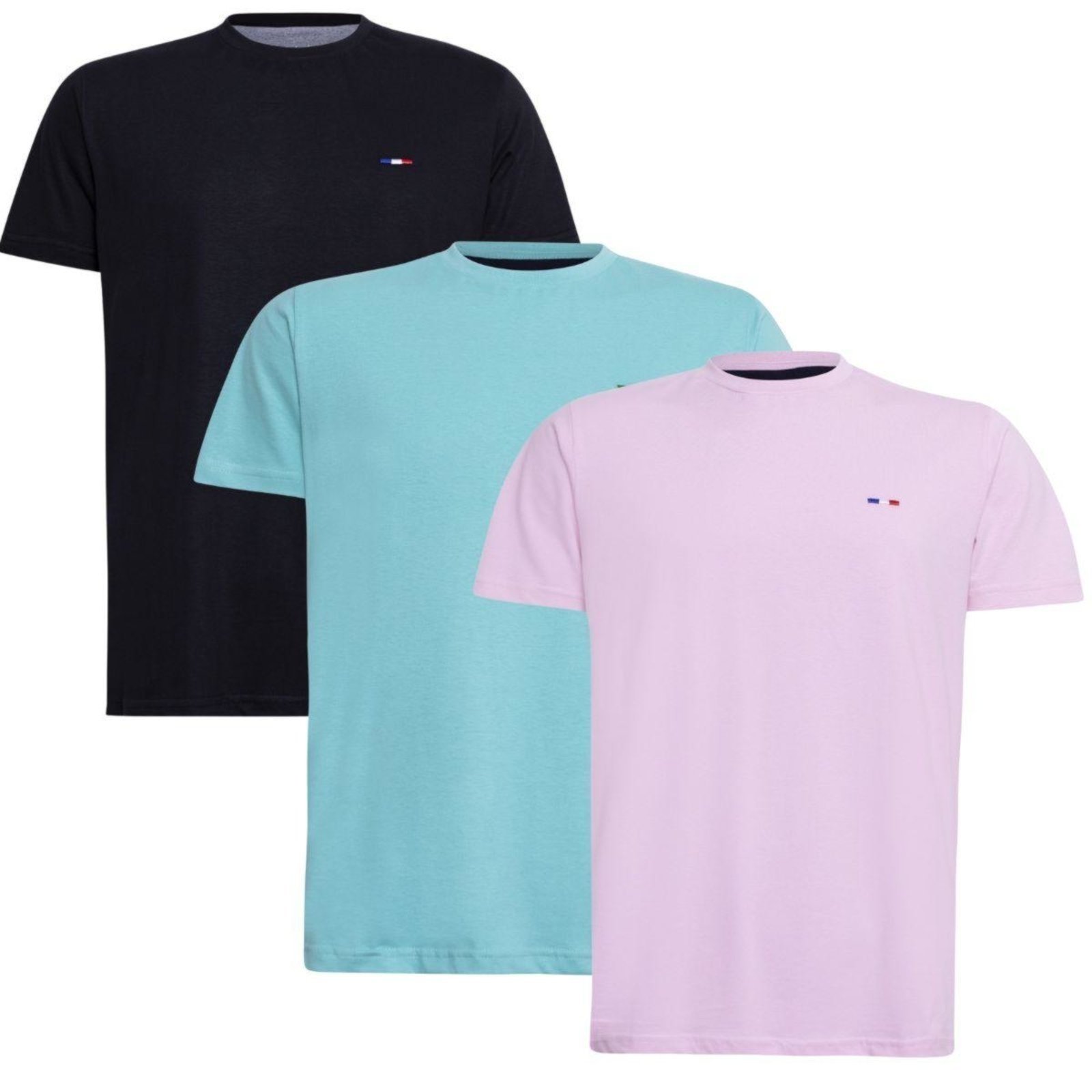 Kit 3 peças Camiseta Industrie Básica Bordada França Tommi Algodão Premium Masculina