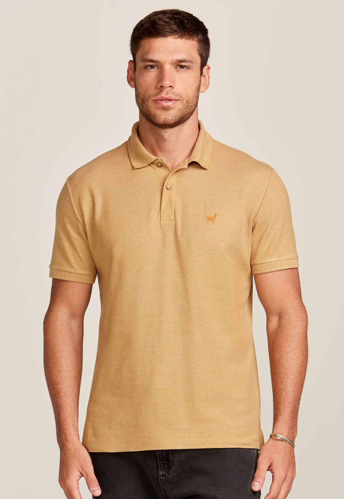 Polo Masculina Zapälla Piquet Mescla Amarela