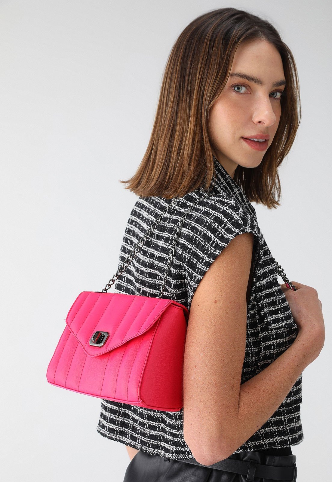 Bolsa Feminina Maria Milão Lateral Pequena Pink