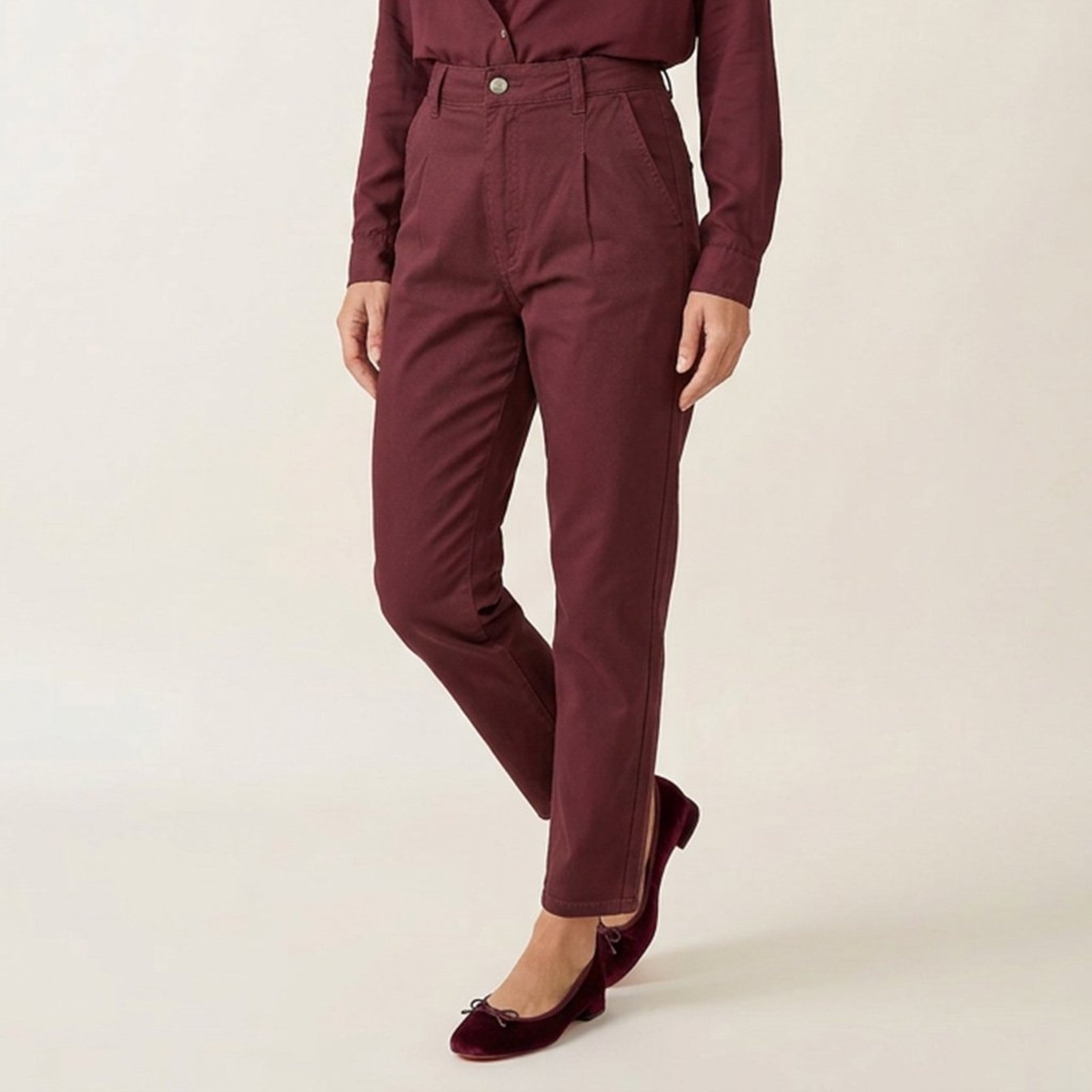 Calça Jeans Color Lola Mom Bordô Burgundy