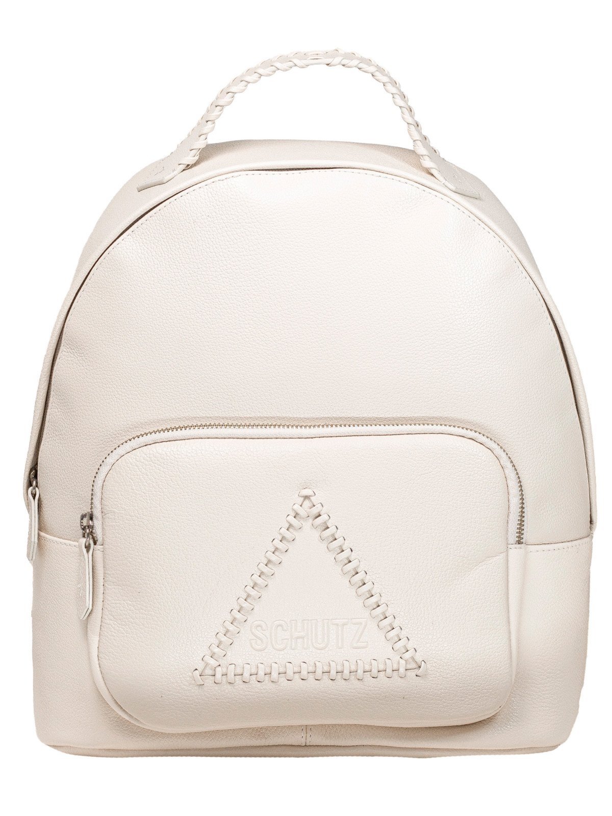 Mochila Feminina Schutz Sporty Casual Couro Confortável Executiva Branco Sugar White