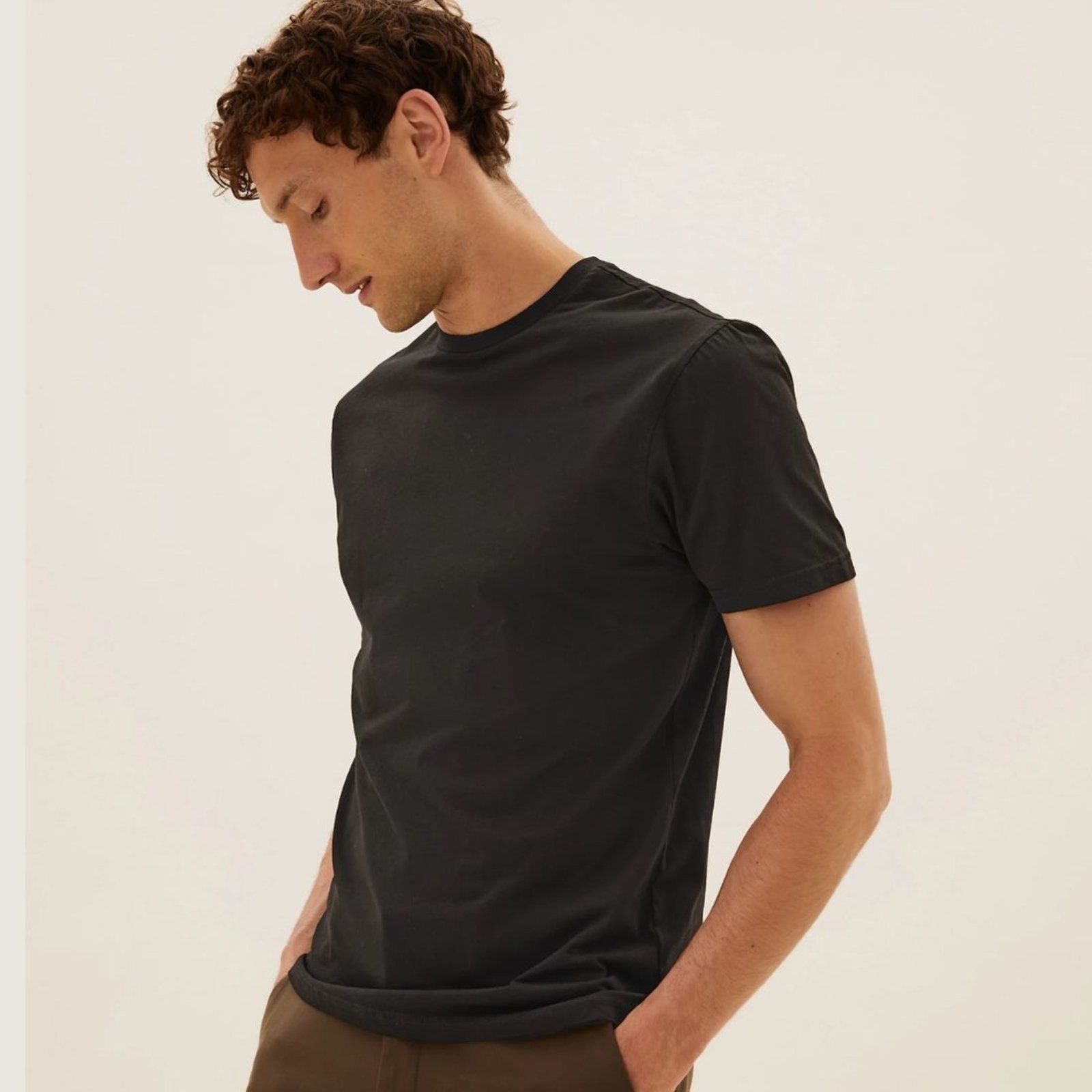 Camiseta Básica Masculina Manga Curta Lisa Casual Slim