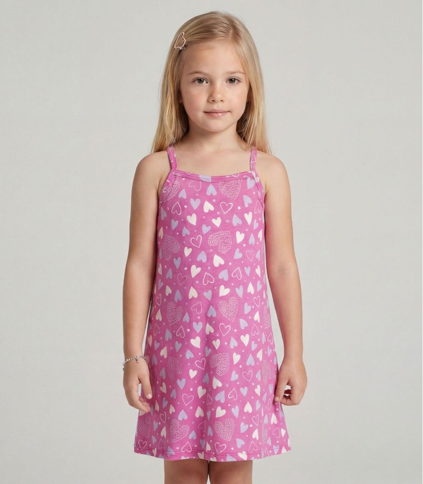 Infantil - Vestido em Cotton Leve Rotativo Select Rosa