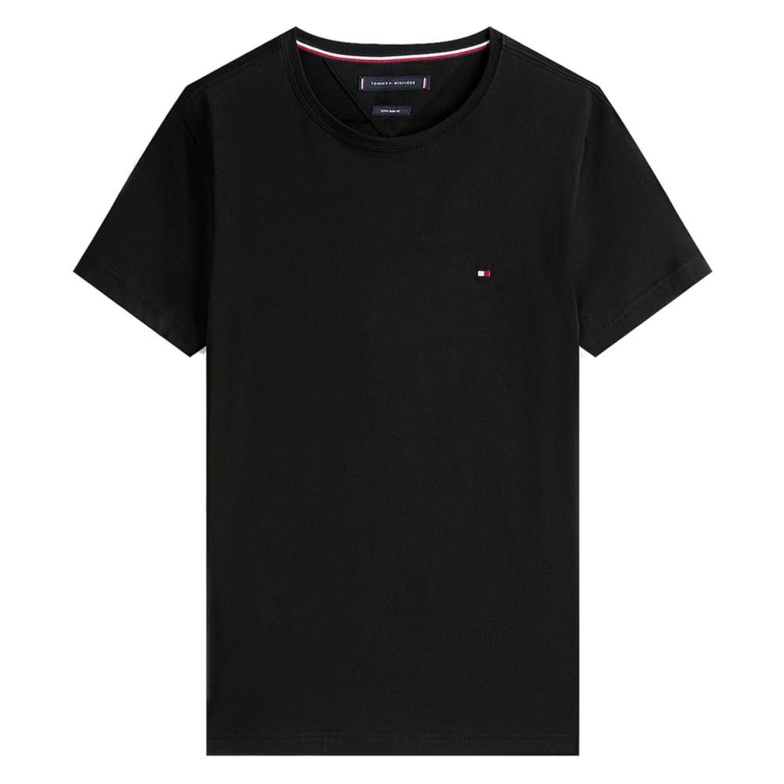 Vista 2 Camiseta Tommy Hilfiger Stretch Slim Fit Masculina Preta preto Tommy Hilfiger preto