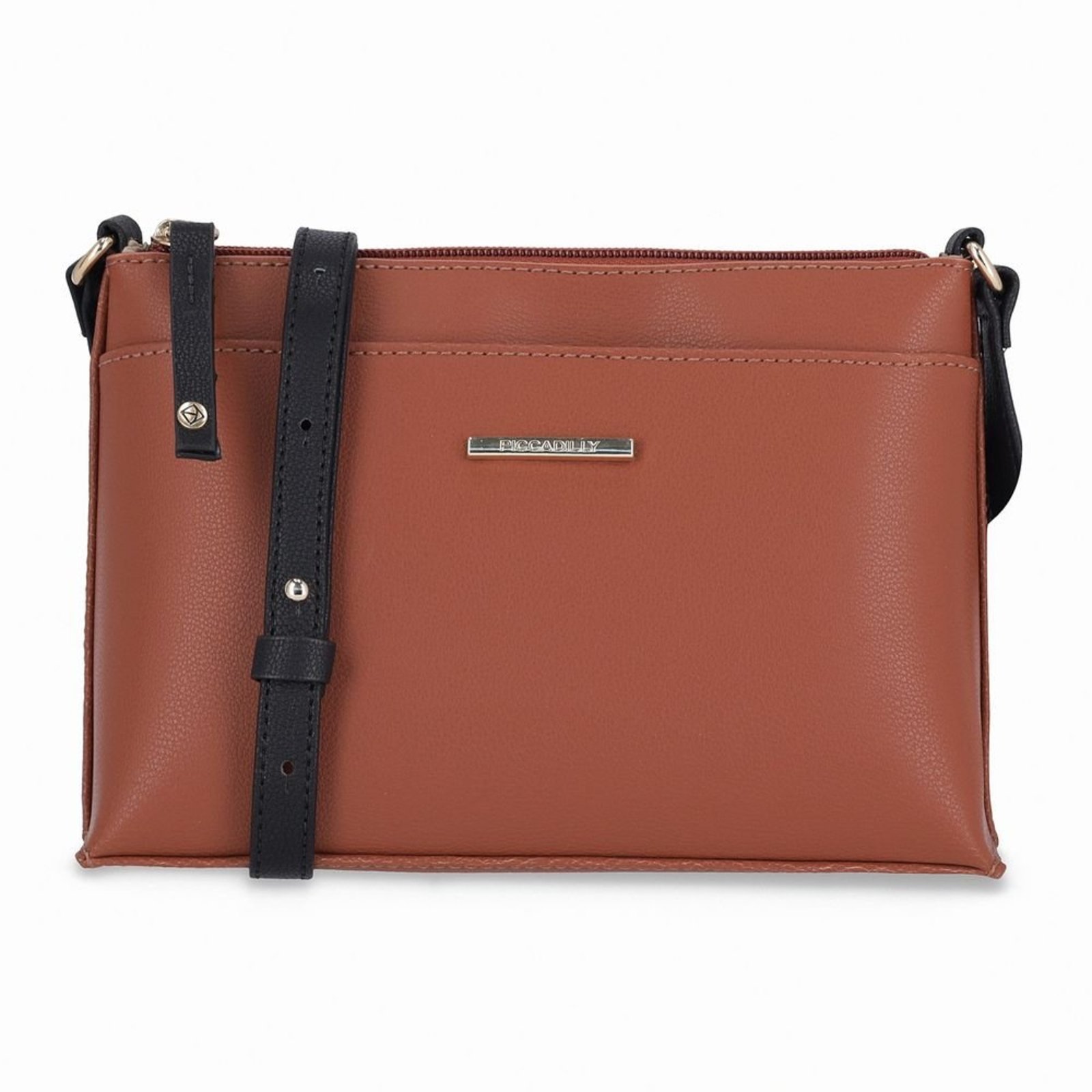 Bolsa Lili Crossbody Pequena Preto com Ocre