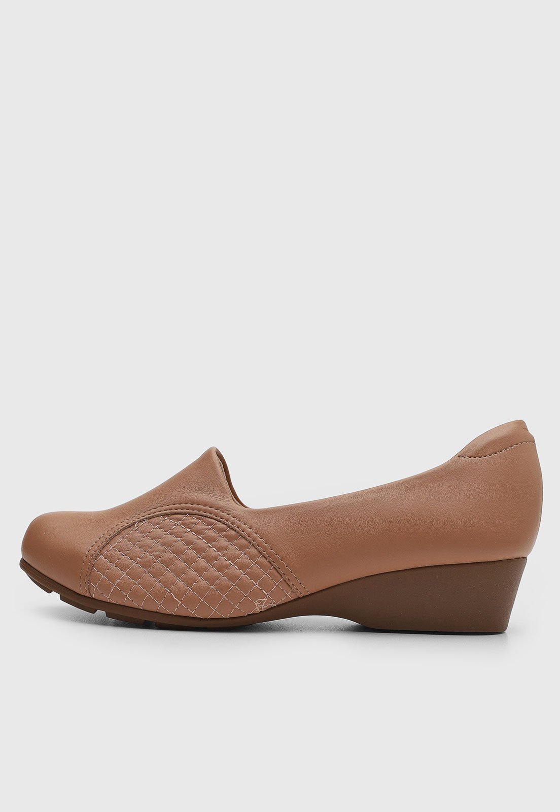 Scarpin Feminino Modare Salto Anabela Baixo Nude