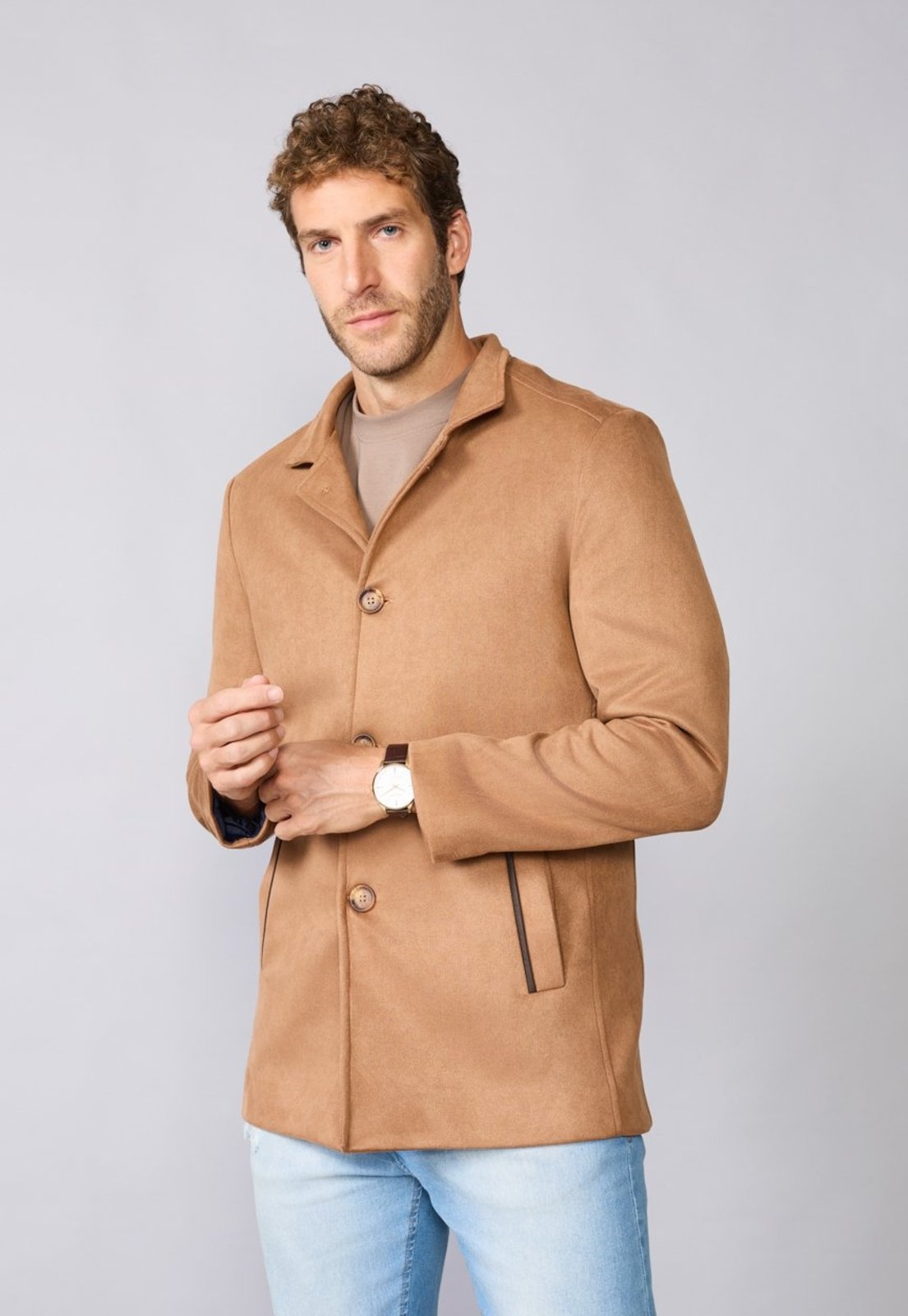 Casaco Valencio Suede Camel