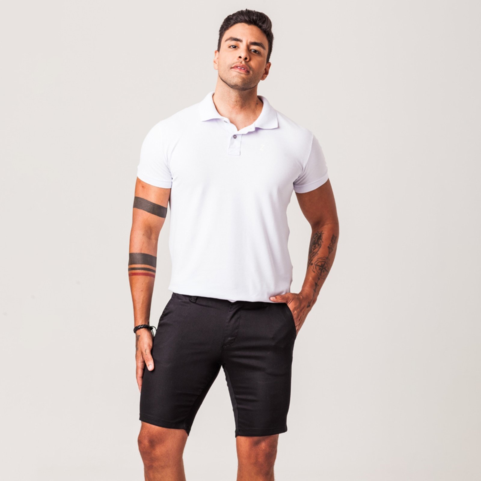 Bermuda skinny básica de sarja Zune Preto
