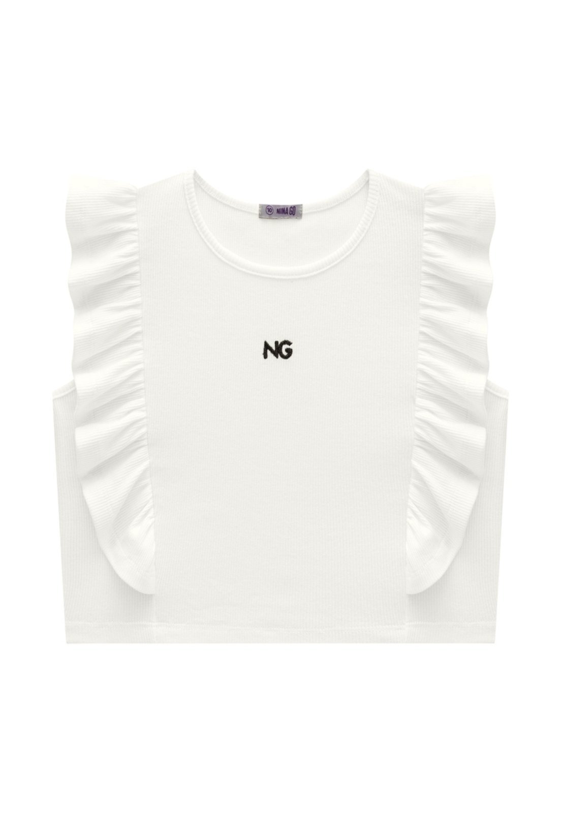 Vista 2 Infantil - Blusa Menina Branca Nina Go 10 branco Nina Go branco