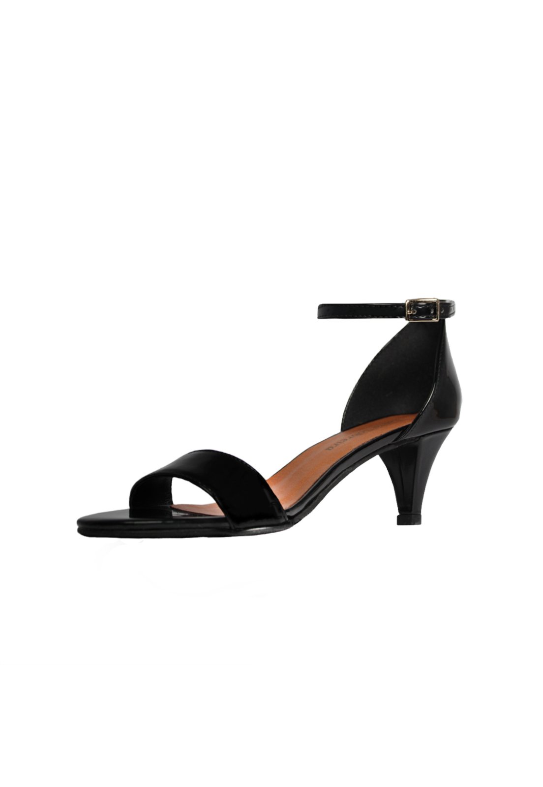 Sandália Salto Baixo Fino Luiza Sobreira Verniz Preto Mod. 4065