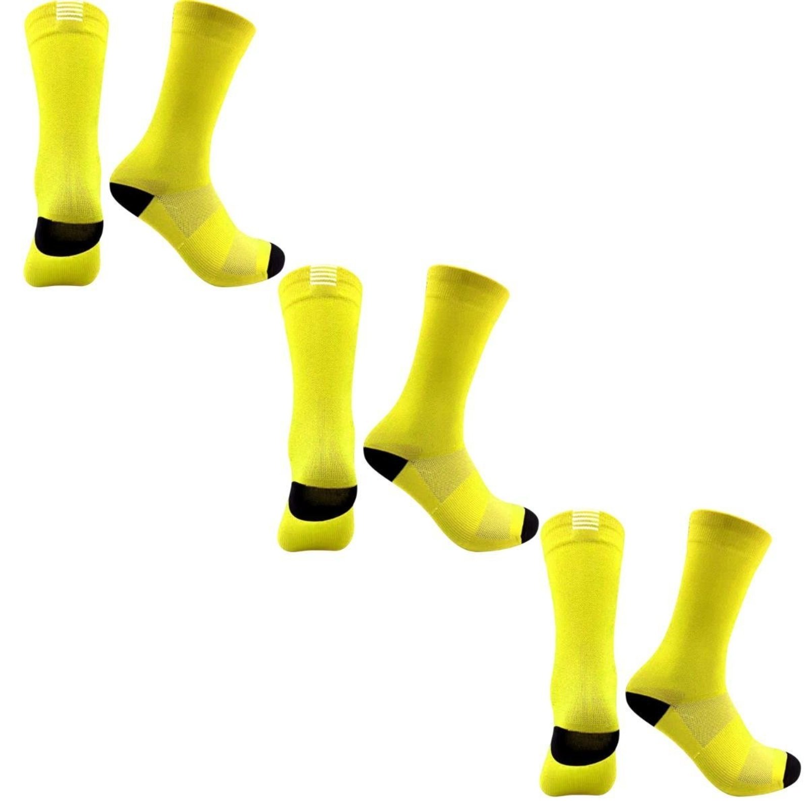 Kit 3 Pares de Meias QLC Sports Esportiva Amarelo