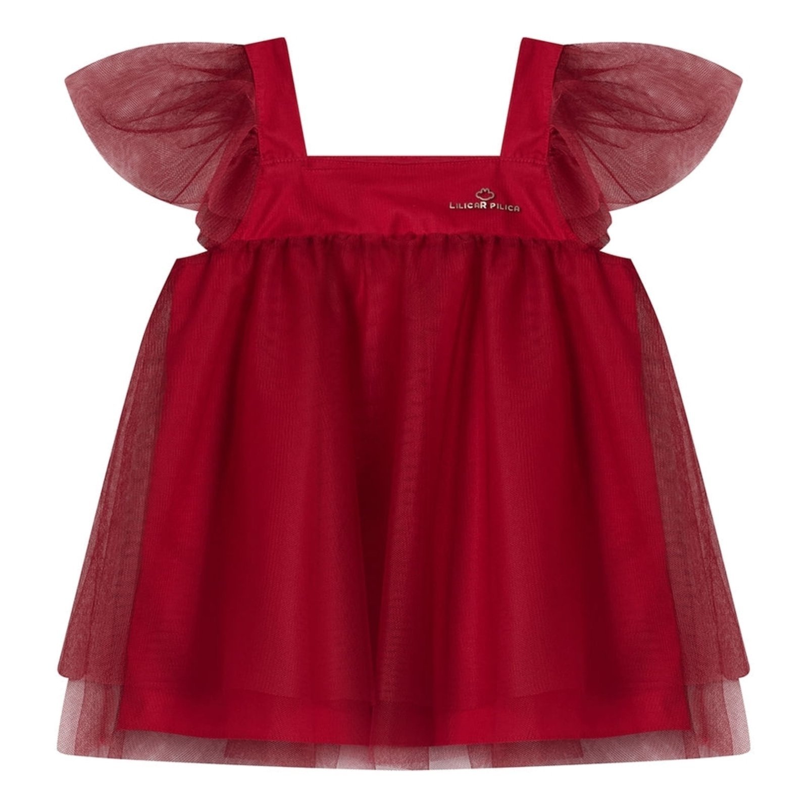 Infantil - Blusa Manga Curta Em Tule Feminina Lilica Ripilica
