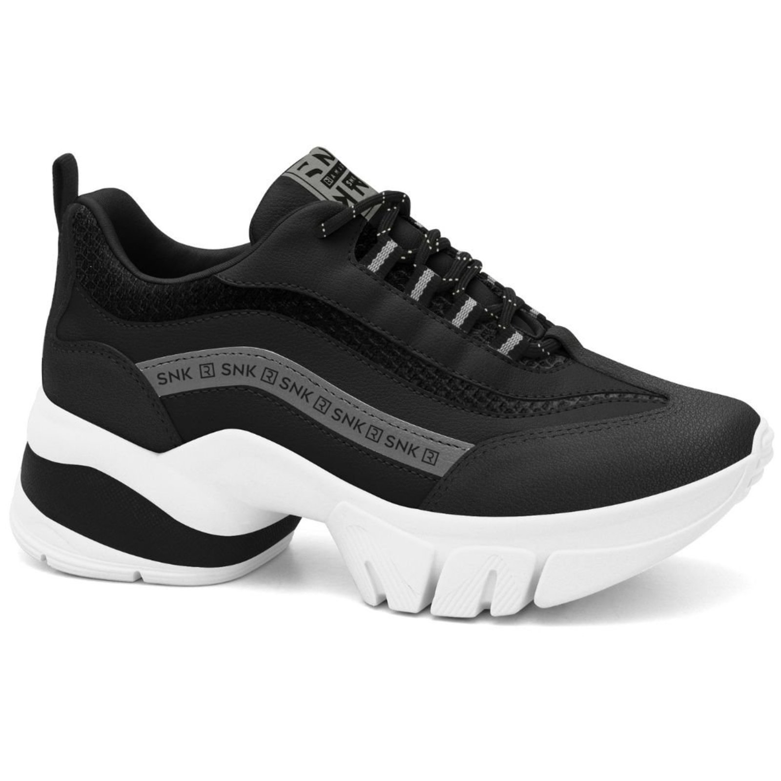 Tênis Feminino Casual Chunky Clássico Ramarim 2680202- Preto