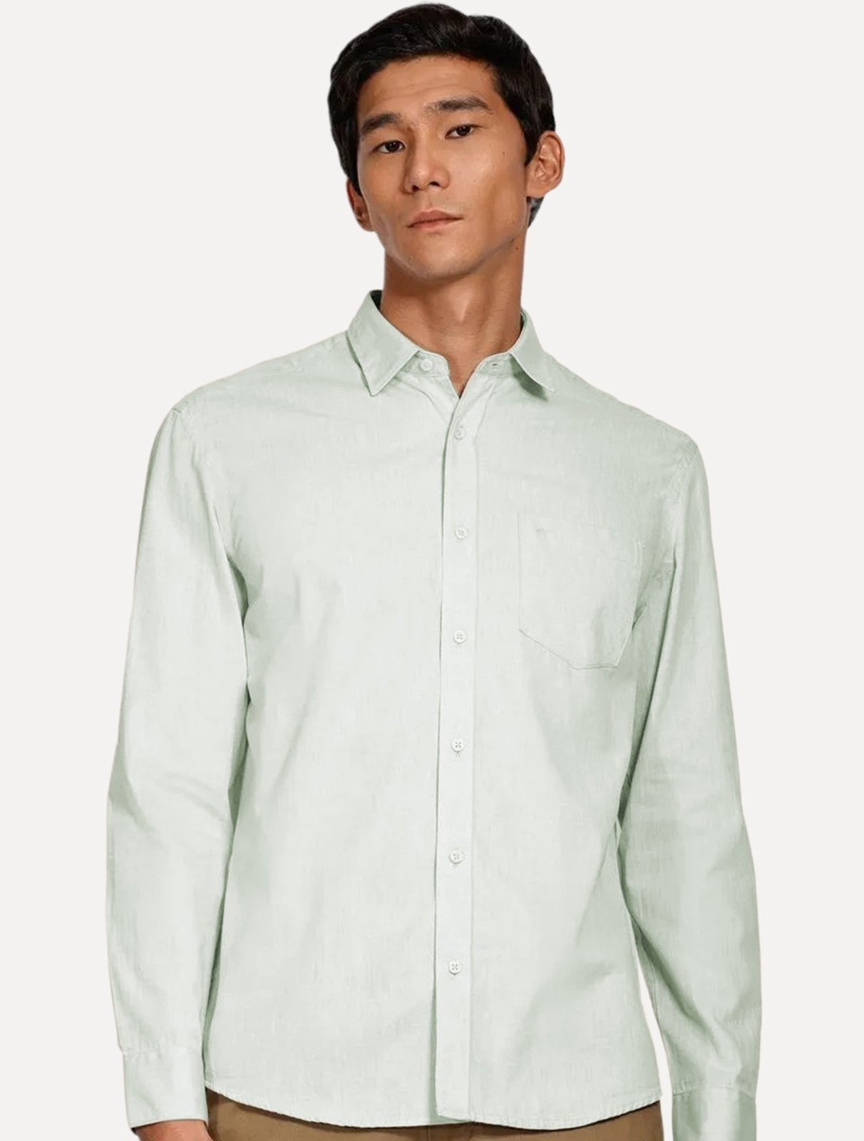 Camisa Aramis Masculina Regular Algodão Lotte Pocket Verde Mescla