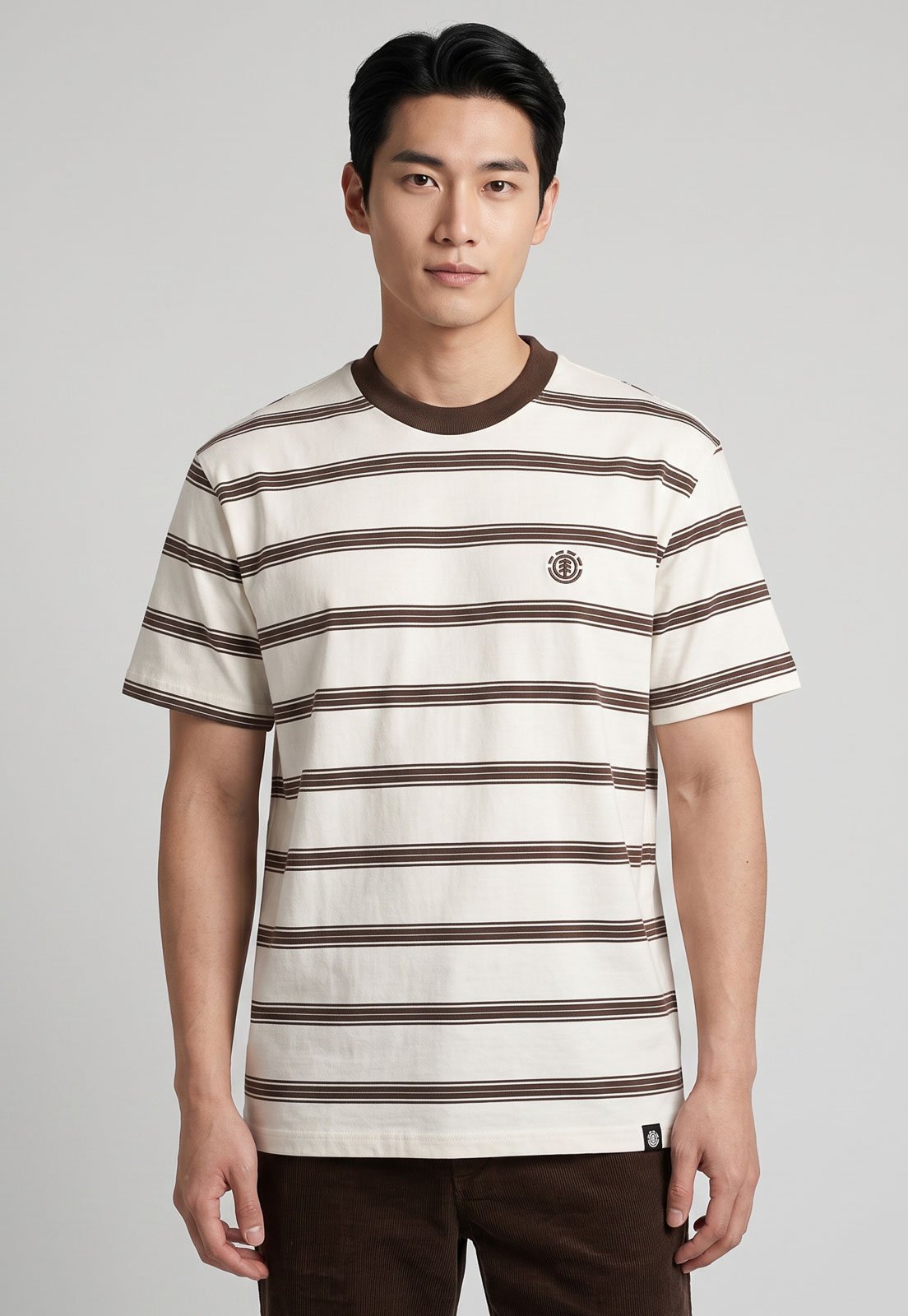Camiseta Masculina Element Listrada Branca