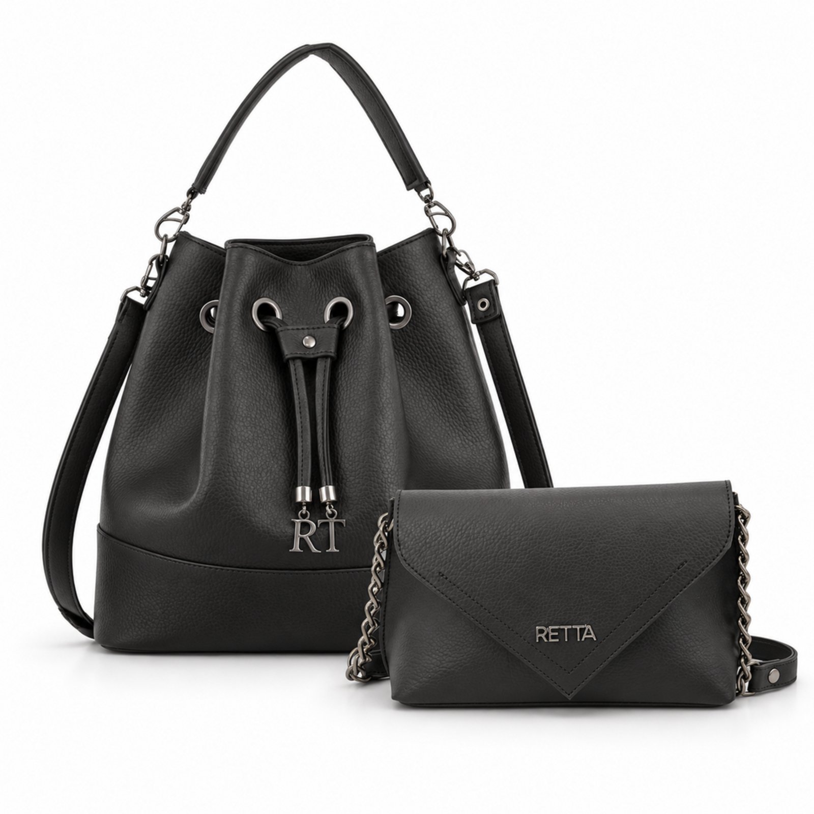 Kit 2 Bolsas Femininas Paola + Amália Bucket e Transversal
