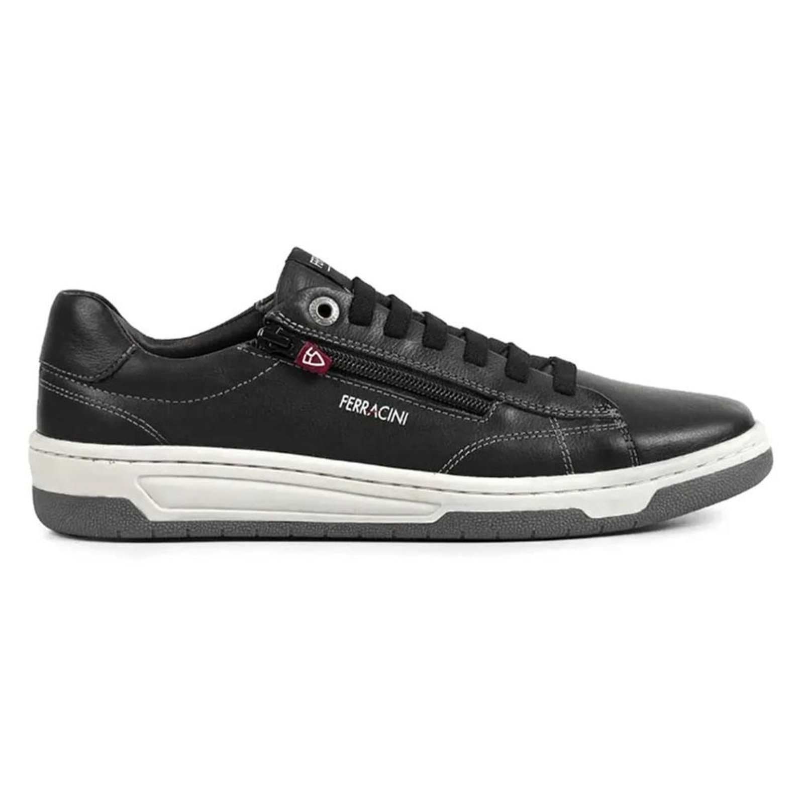 Tenis Sapatênis Ferracini VOX Casual Masculino Couro Preto Preto
