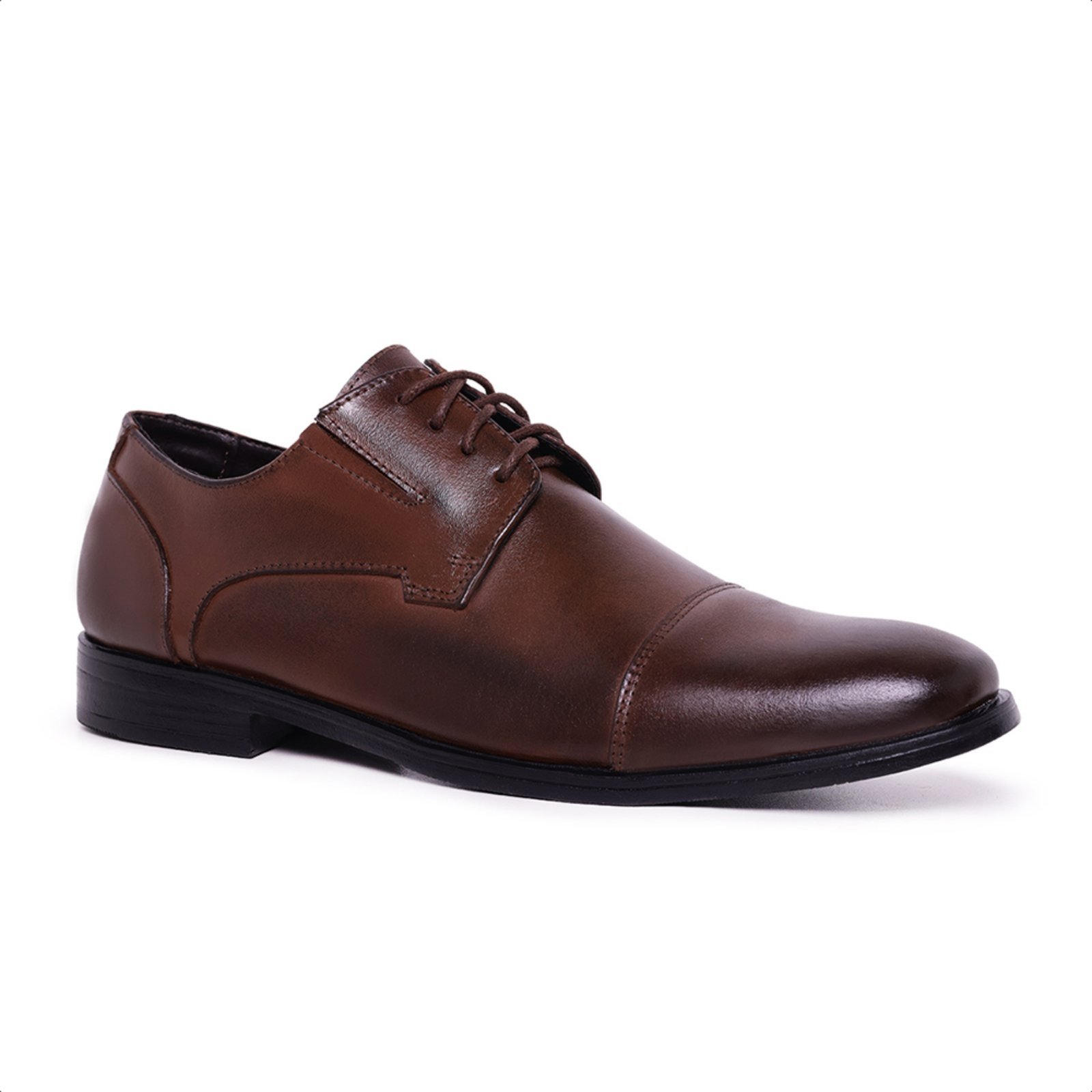 Sapato Oxford Malbork Couro Café Solado Comfort Borracha 60410M