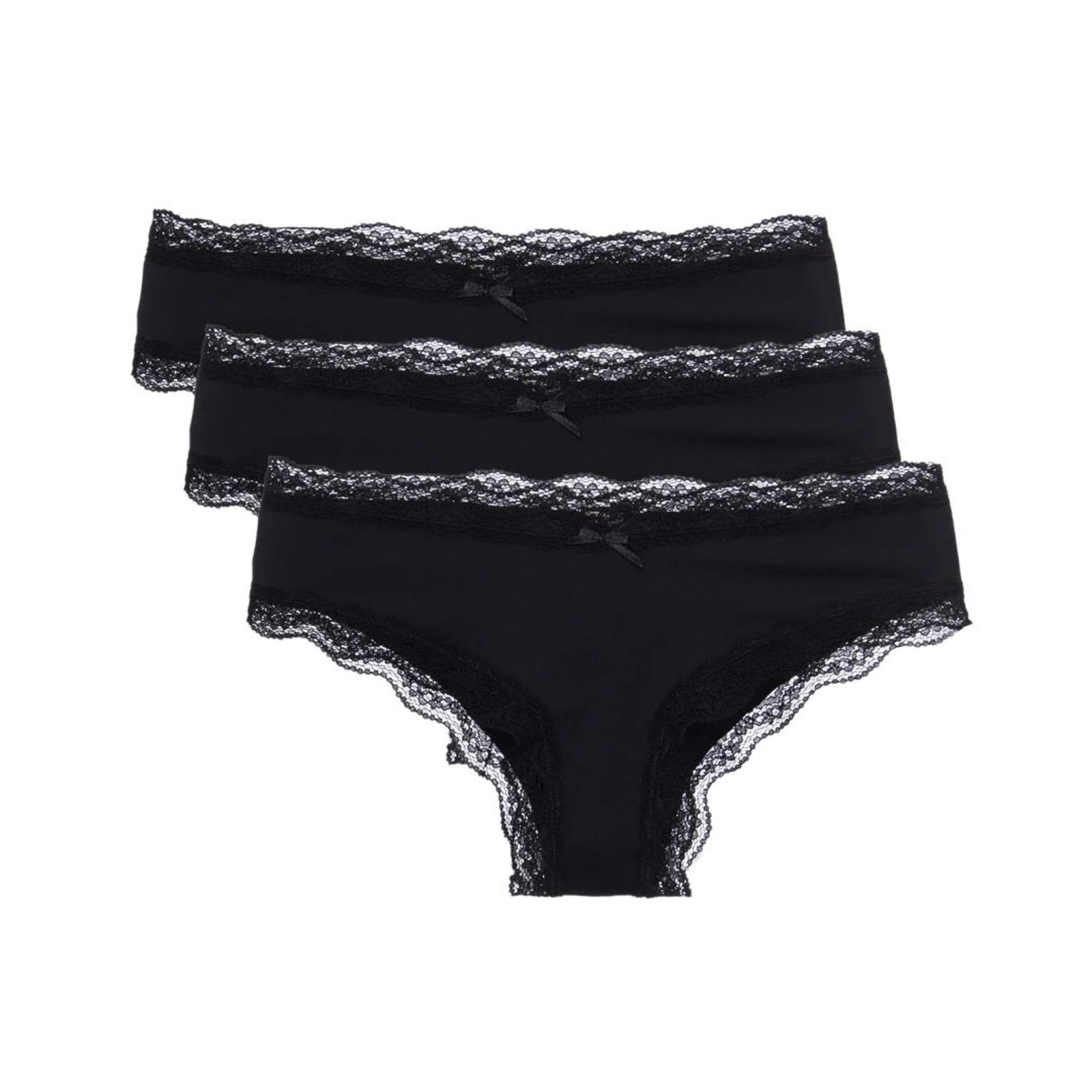 Vista 2 Kit 3 Calcinhas Boyshort Microfibra Pop Colors Preto Loungerie incolor Loungerie incolor