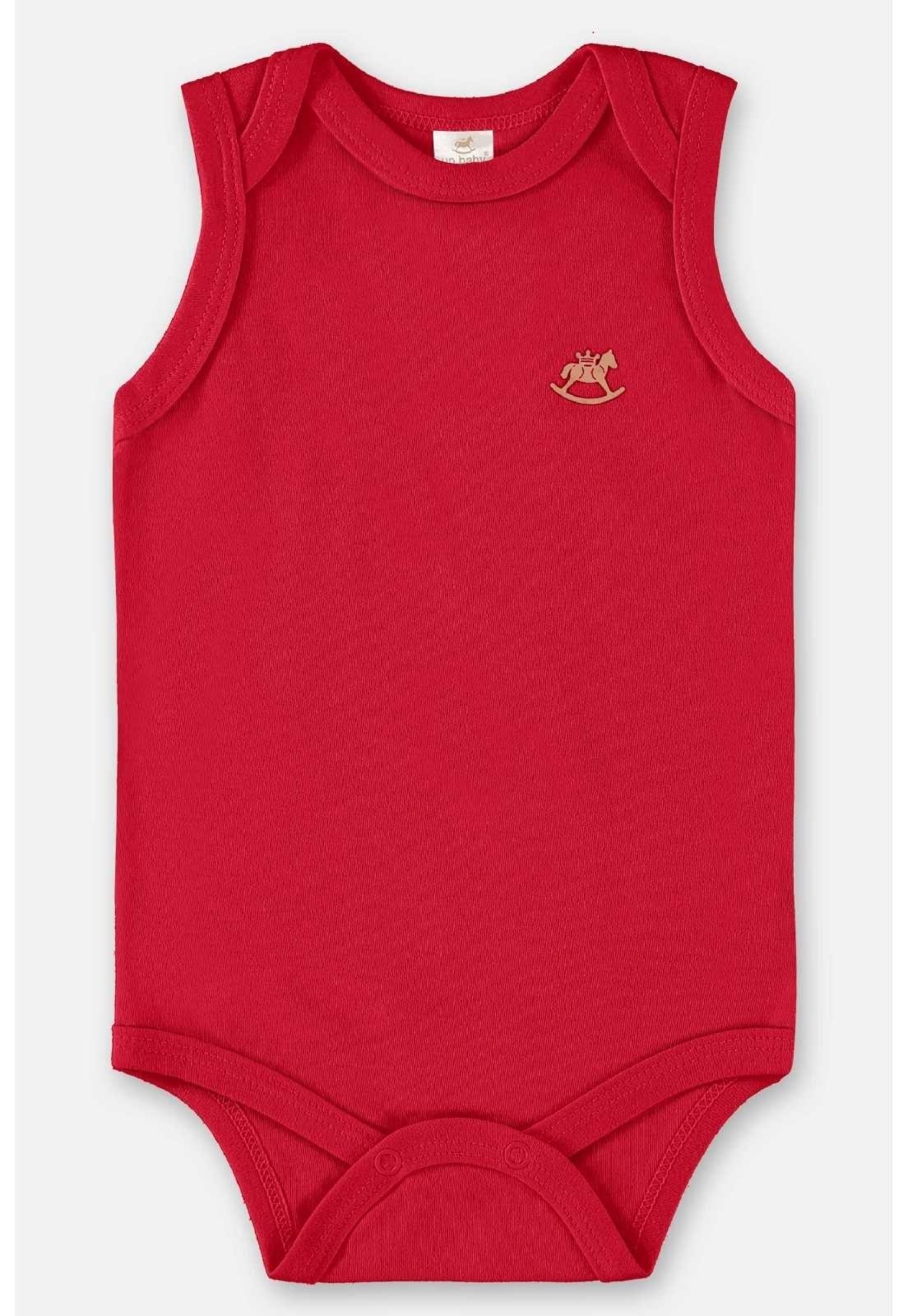 Infantil - Body Regata em Suedine Unissex Up Baby Vermelho