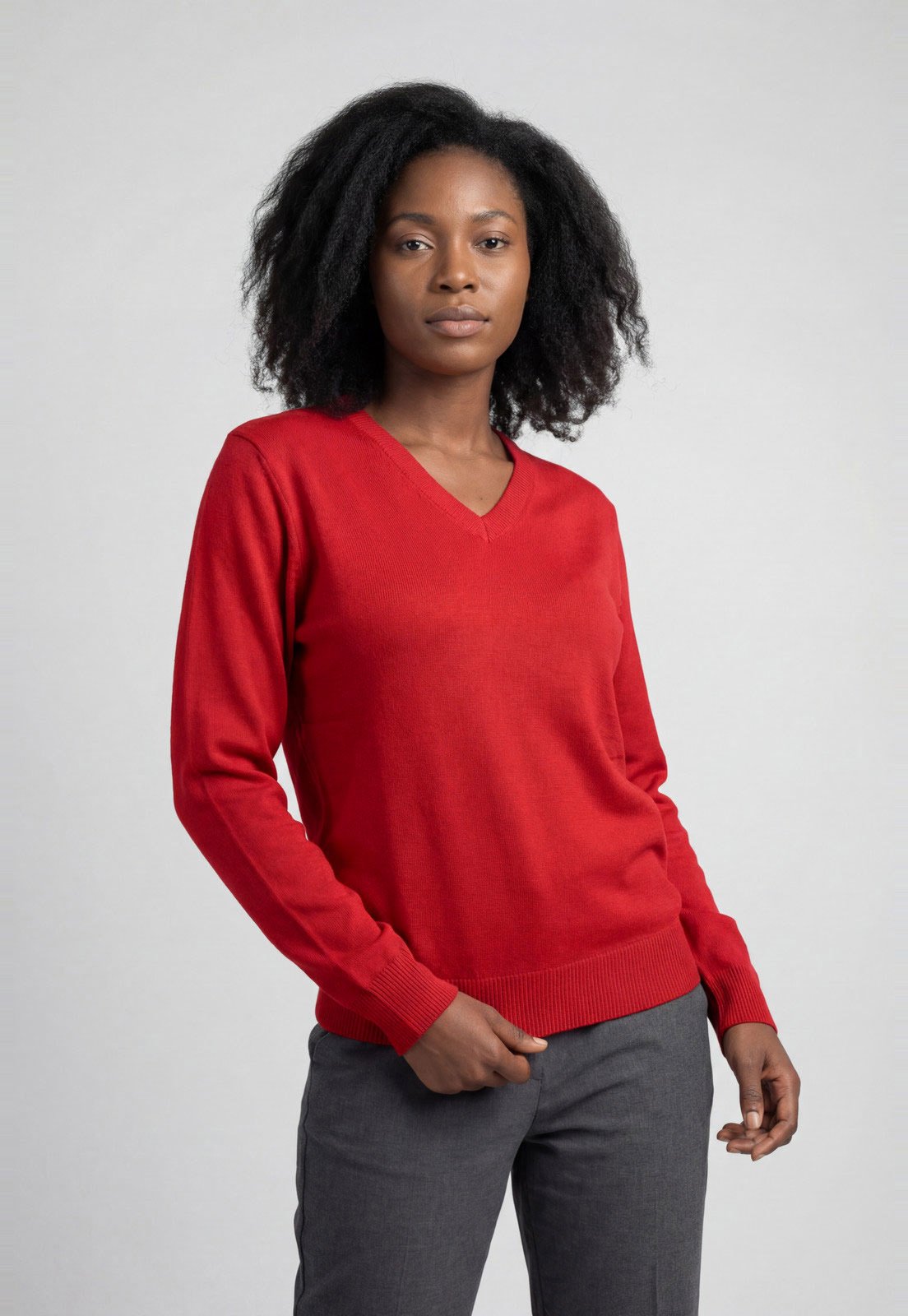 Suéter Tricot Feminino Facinelli Gola V Vermelho