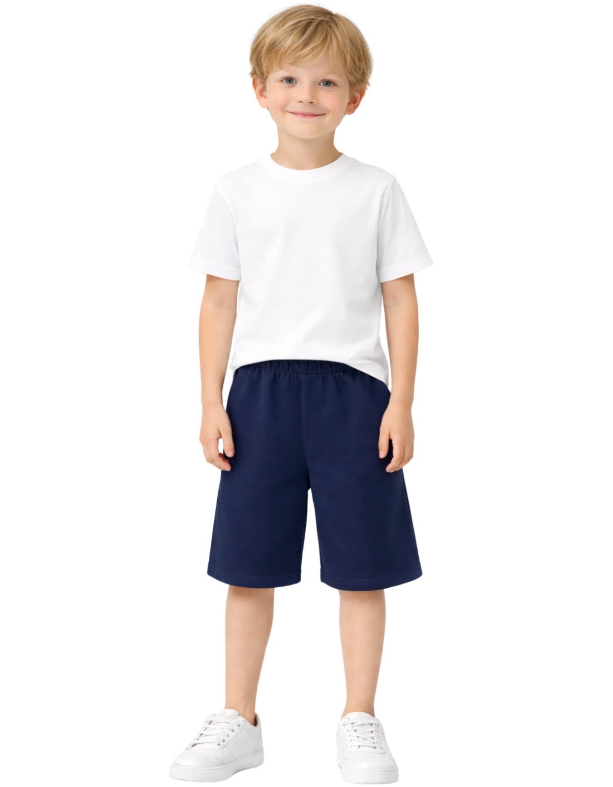 Vista 2 Infantil - Bermuda Moletom sem felpa Kyly Lisa azul marinho Kyly azul marinho