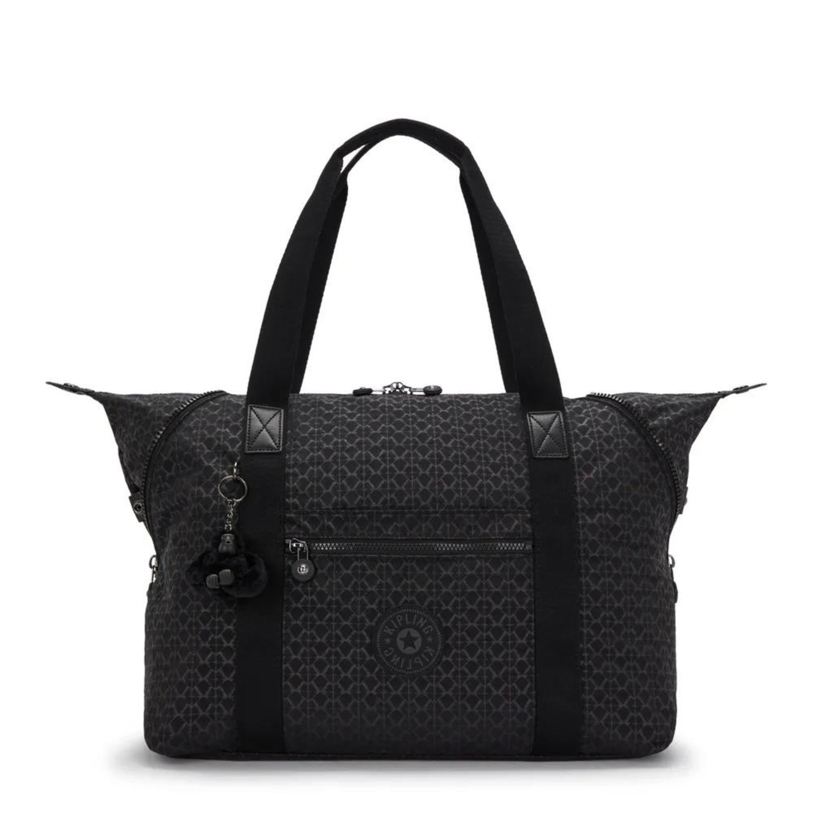 Vista 2 Bolsa Kipling Art M Signature Emb preto preto