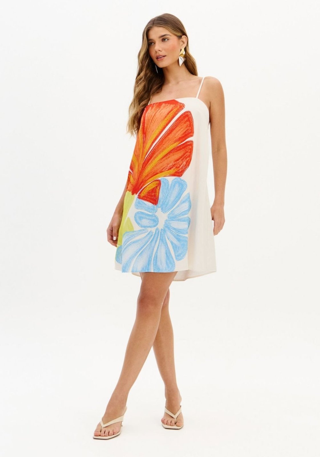 Vestido Curto Evasê Com Linho My Favorite Things