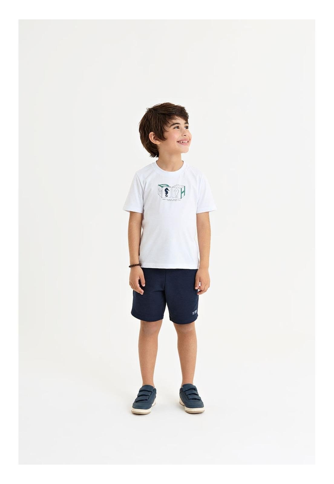 Infantil - Conjunto de Bermuda Moletom Azul Menino Onda Marinha 1 Azul