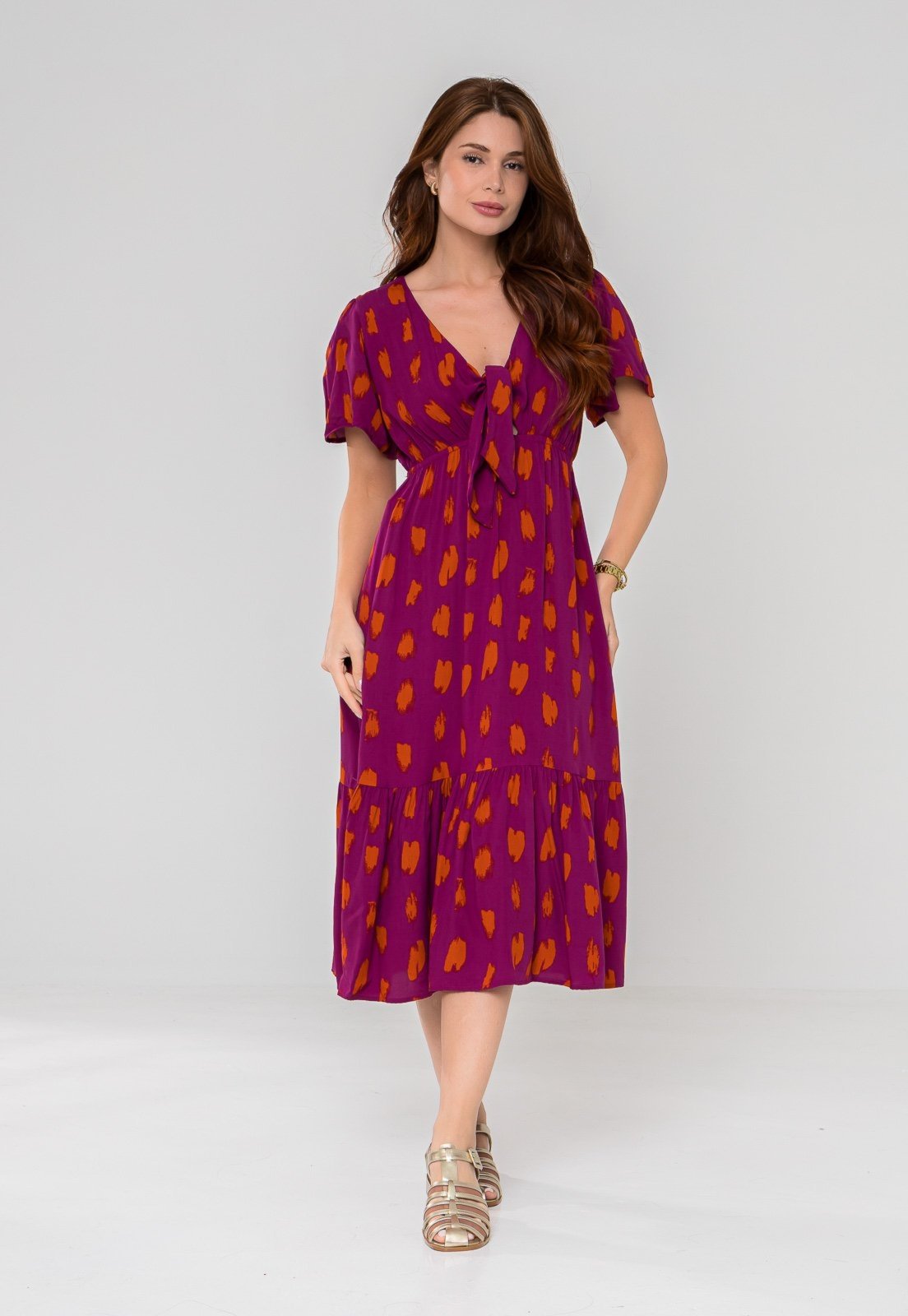 Vestido Aura Martina Pintas Fúcsia