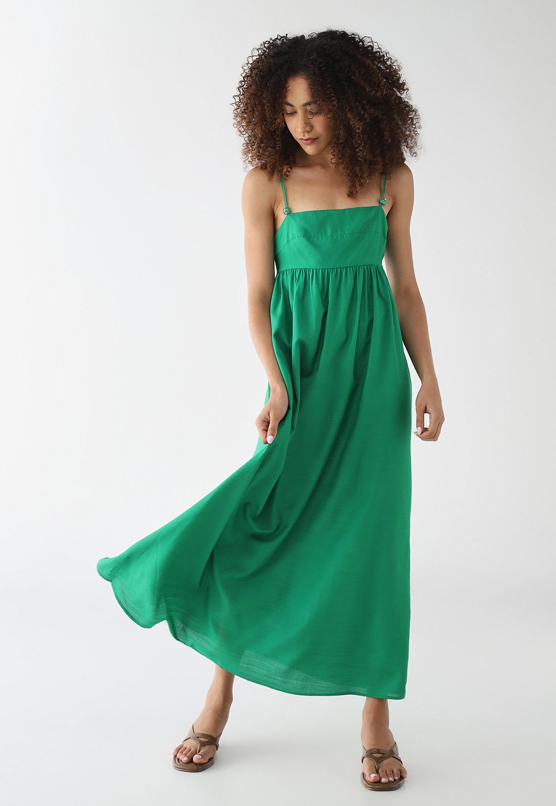 Vestido Feminino Colcci Longo Alças Finas Verde