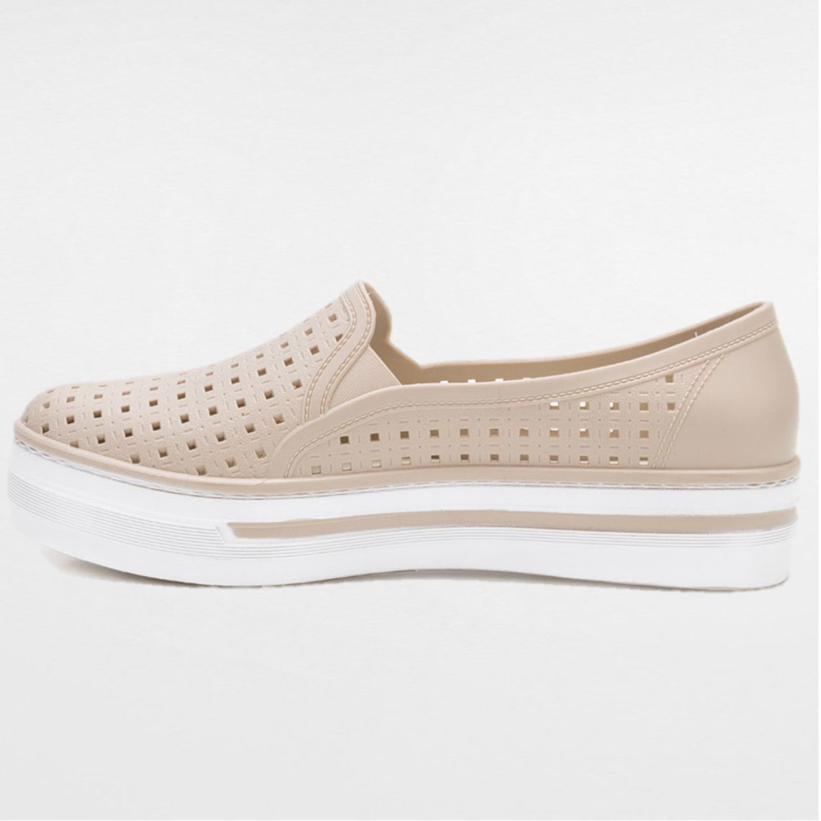 Vista 3 Tenis Plataforma Slip On Feminino Super Confortavel Parishoes nude PariShoes nude
