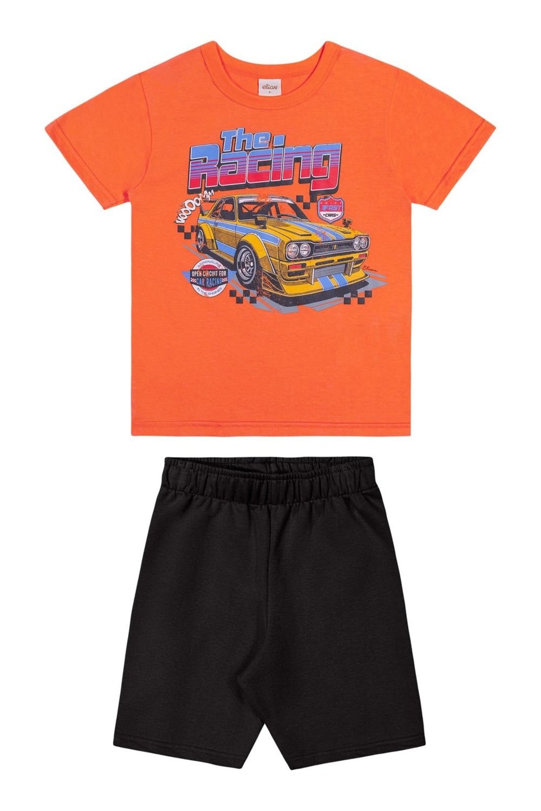 Infantil - Conjunto Curto Menino Estampa Elian Laranja