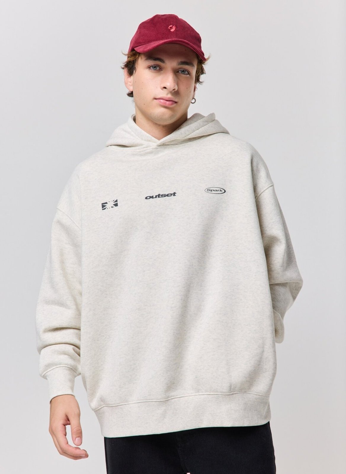 Moletom Canguru Oversized Cinza Mescla