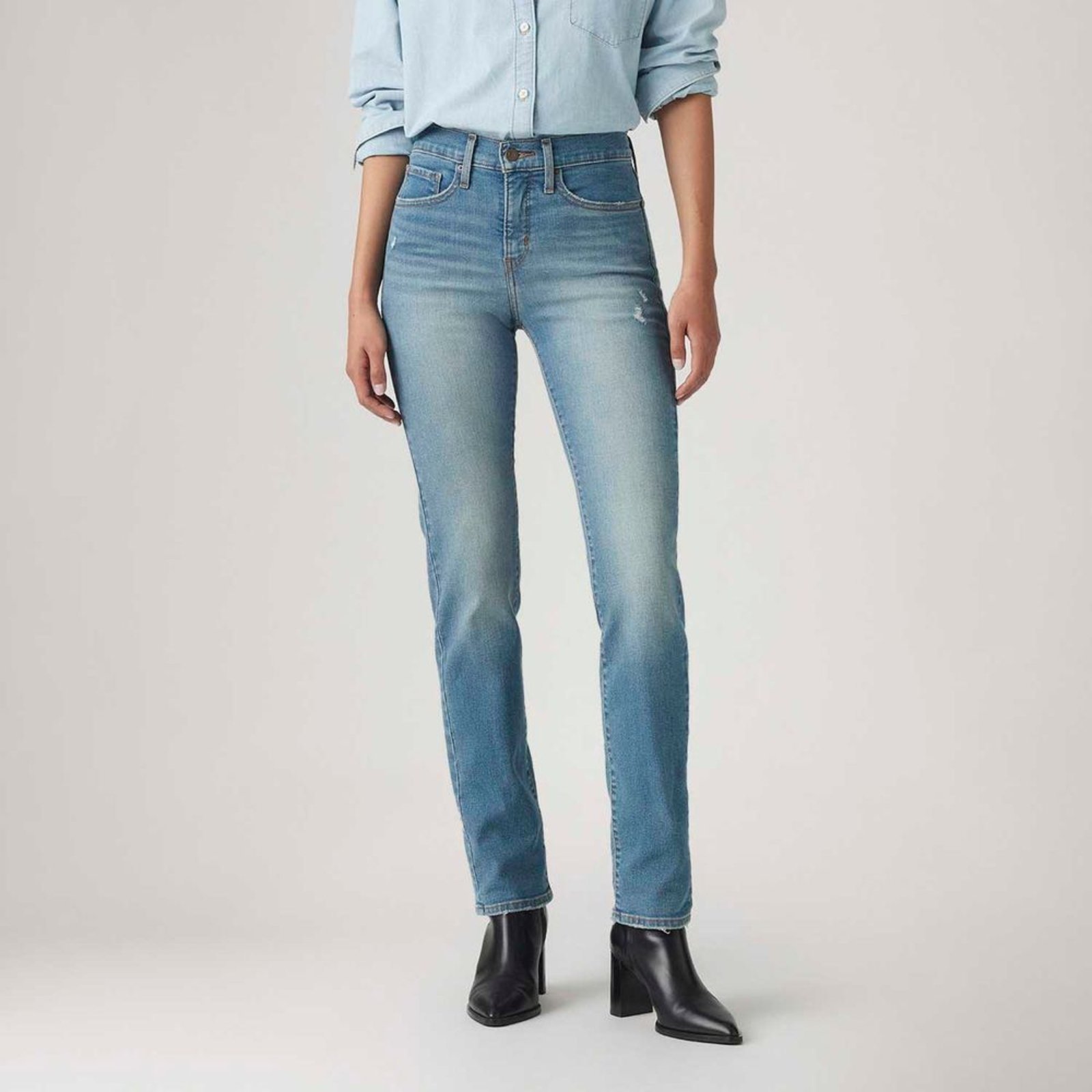Calça Jeans Levi’s® 314® Shaping Straight Lavagem Média