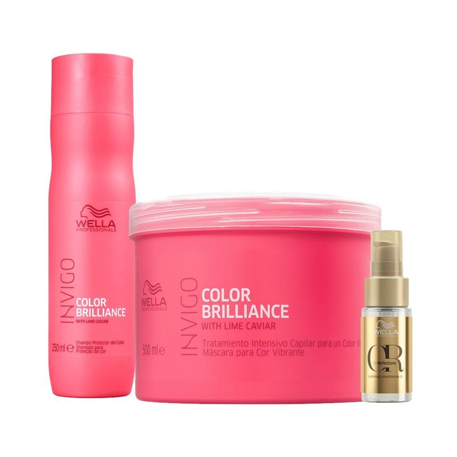 Kit Wella Professionals Invigo Color Brilliance – Shampoo e Máscara e Óleo Capilar